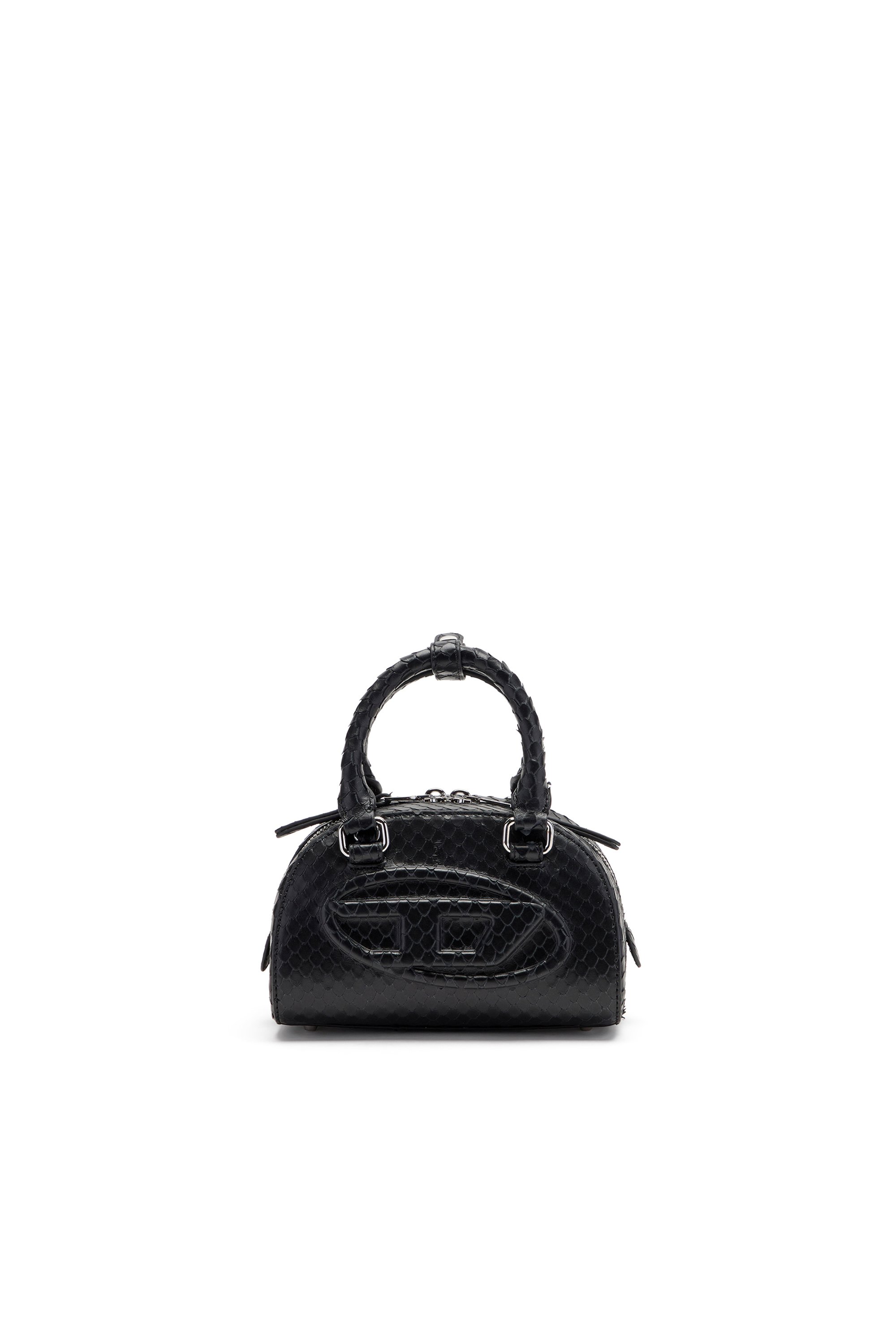 Diesel - 1DR DOME CROSSBODY, Woman's 1DR Dome-Mini bowling bag in snake-effect leather in Black - 1