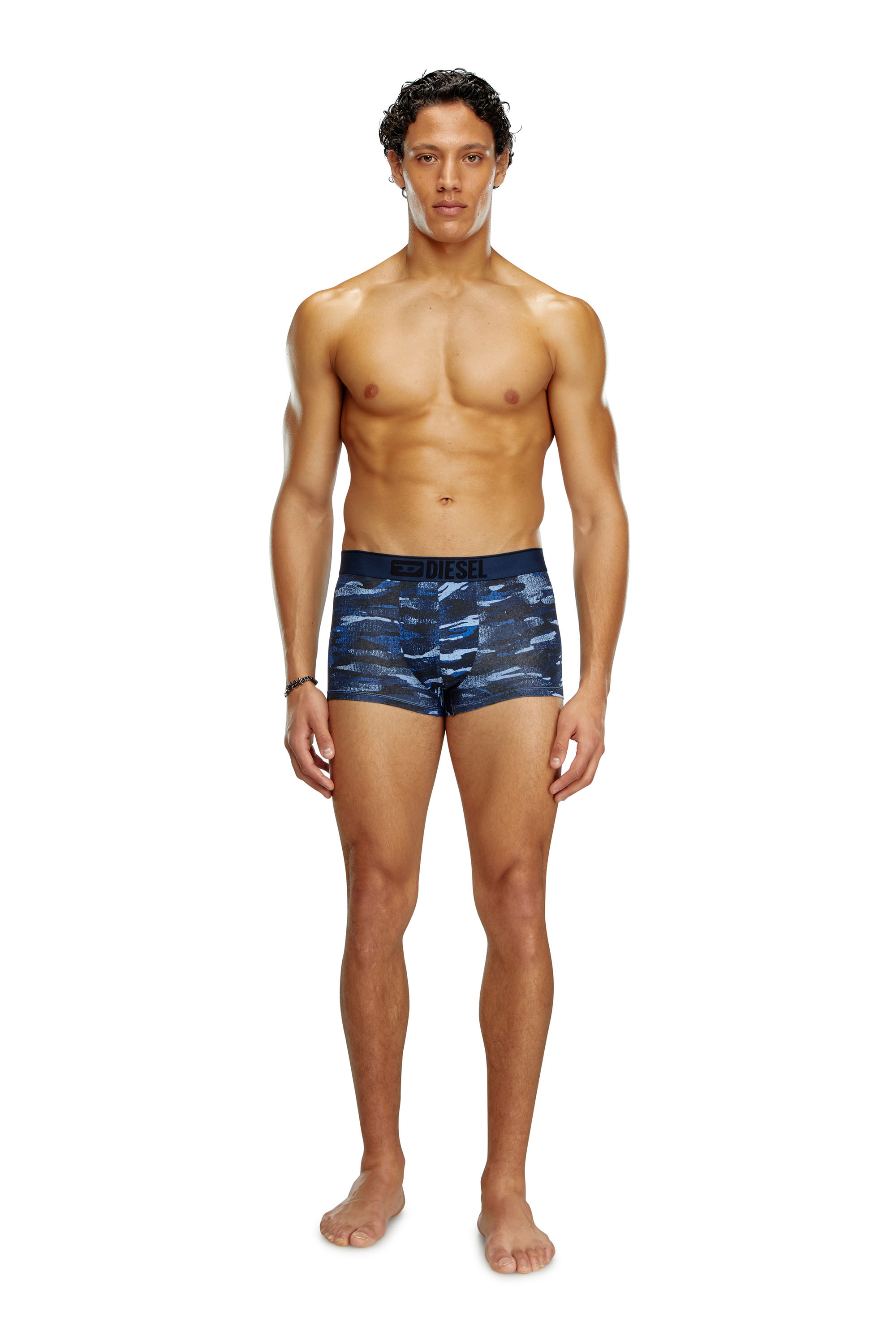 Diesel - UMBX-DAMIEN, Man's Boxer briefs with camo print in Blue - 1