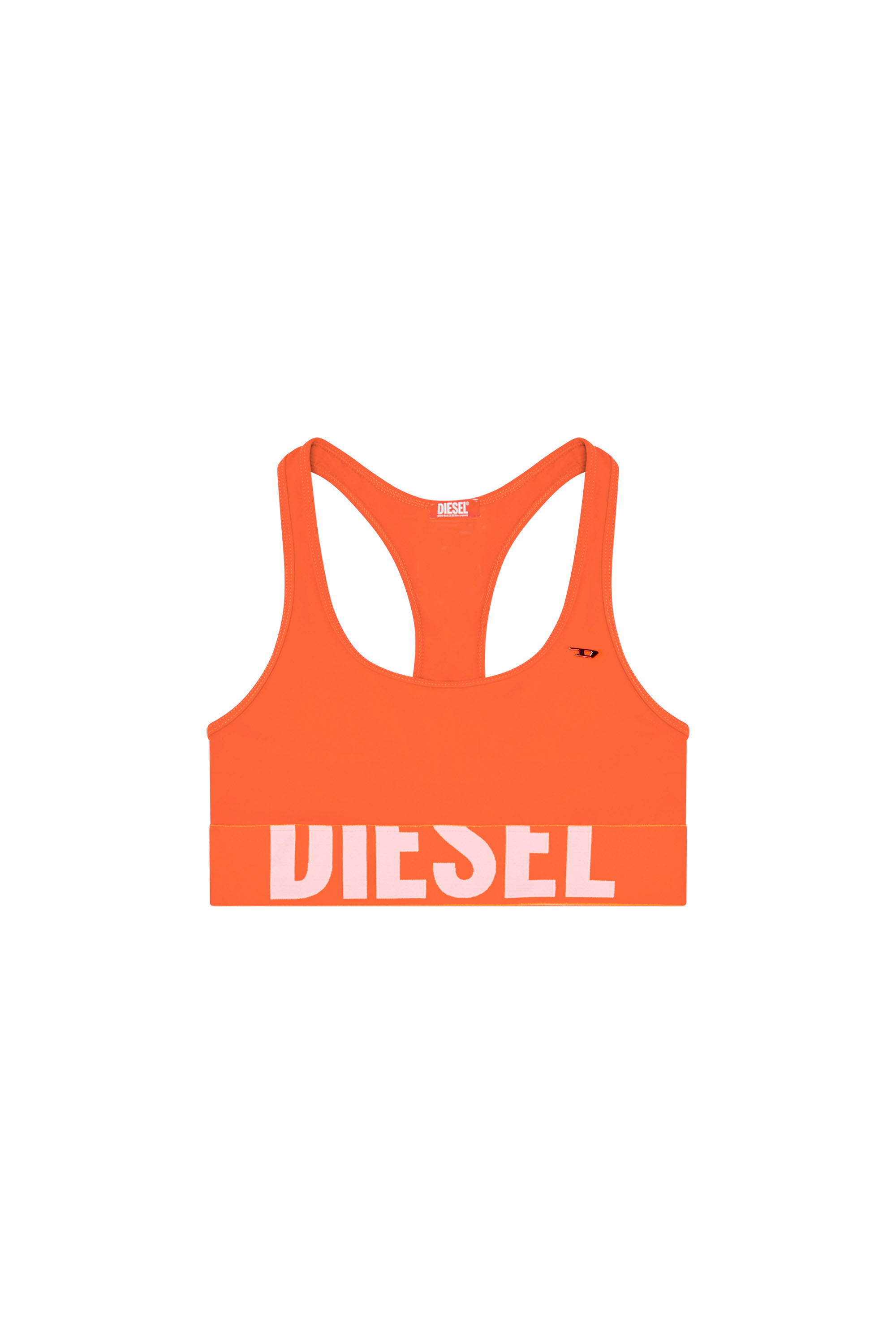 Diesel - RACE-BRALETTE-XL-D-POP, Woman's Bikini top with cut-off logo in Orange - 4