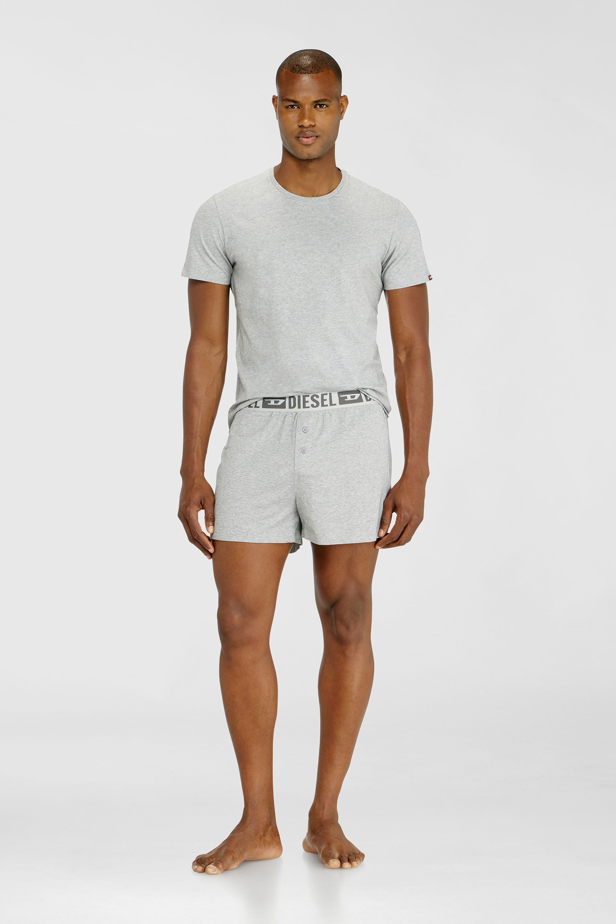 Diesel - STARKIE-D-CORE-2PACK, Man's Two-pack boxer shorts in stretch cotton in Grey/Black - 2