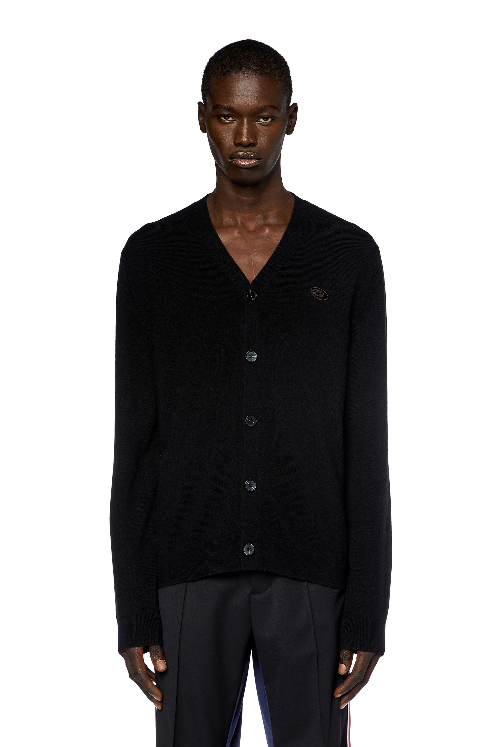 Diesel - K-ZANNIS, Man Wool and cashmere cardigan in Black - Image 6