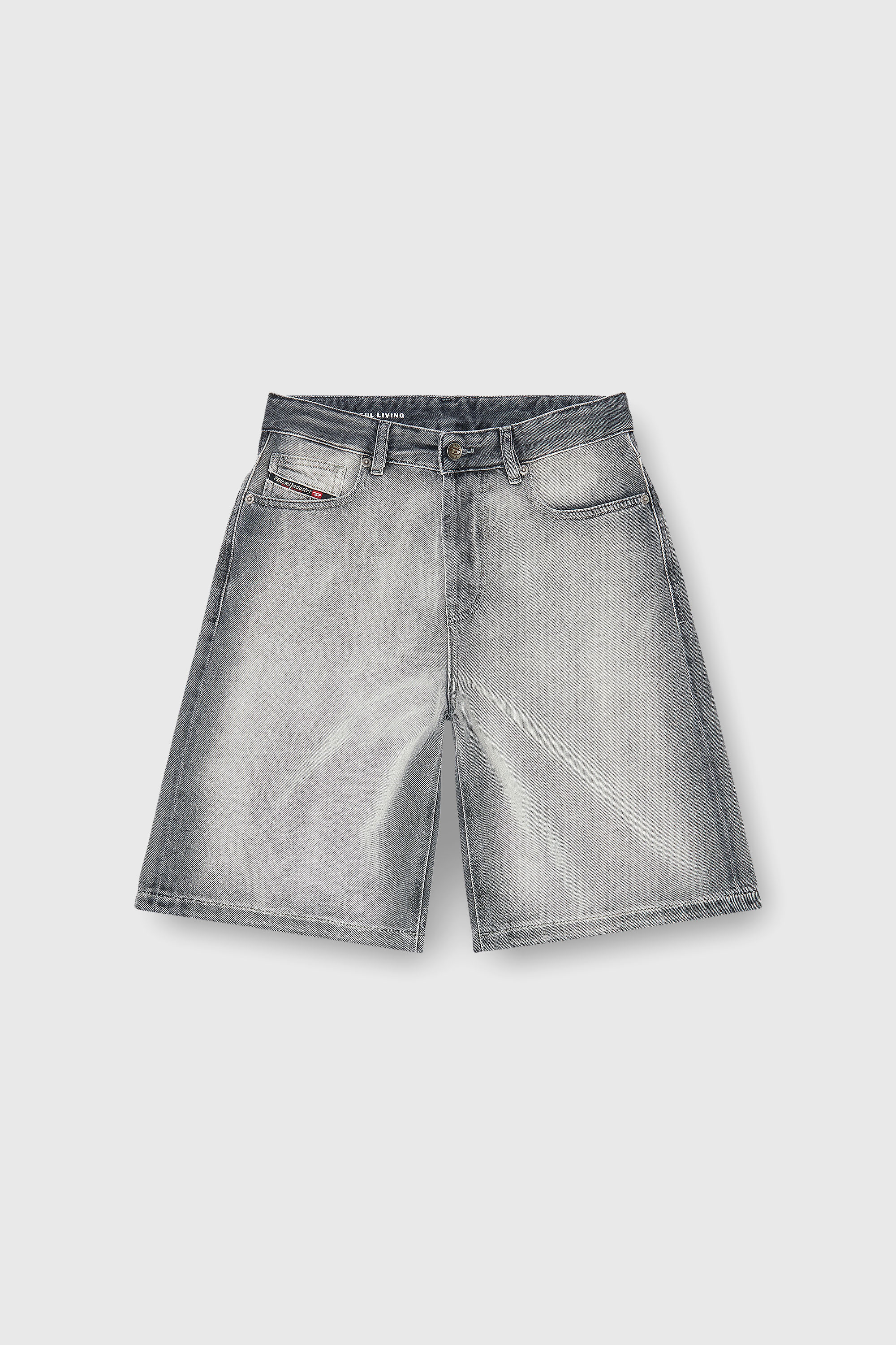 Diesel - DE-SIRE-SHORT-FSI, Woman's Shorts in soft skeleton denim in Grey - 2