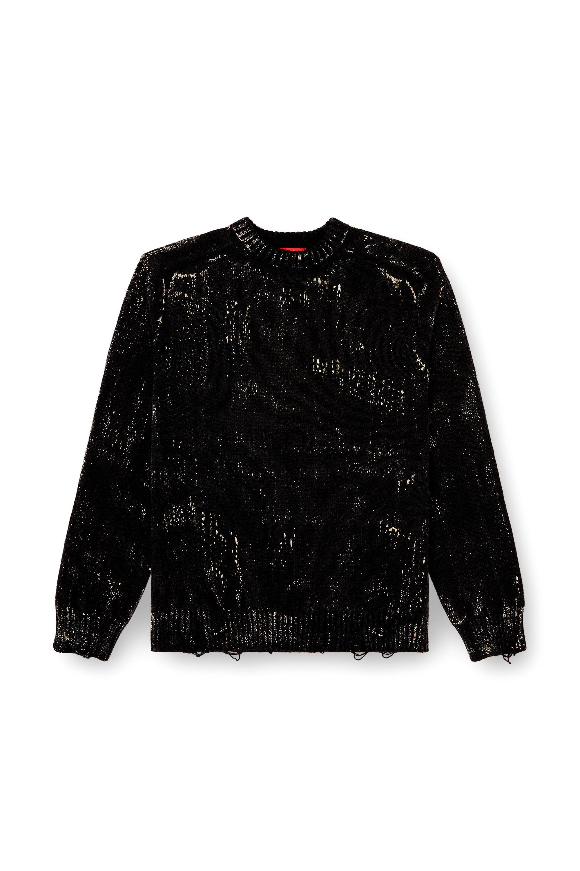 Diesel - K-MAXENSE, Man's Distressed jumper in wool blend in Black - 3