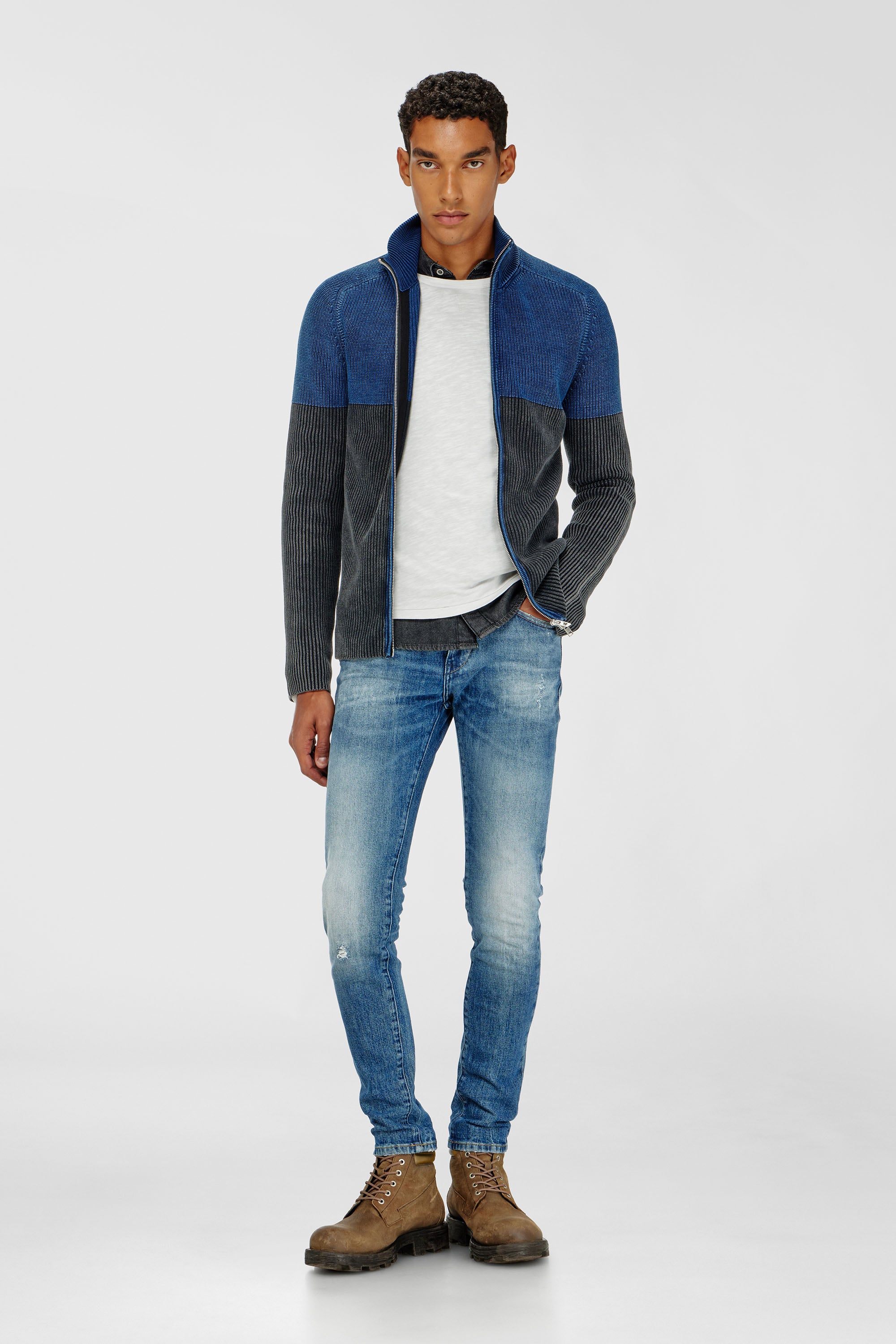 Diesel - Man's Slim Jeans 2019 D-Strukt 0KICR, Medium blue - 1