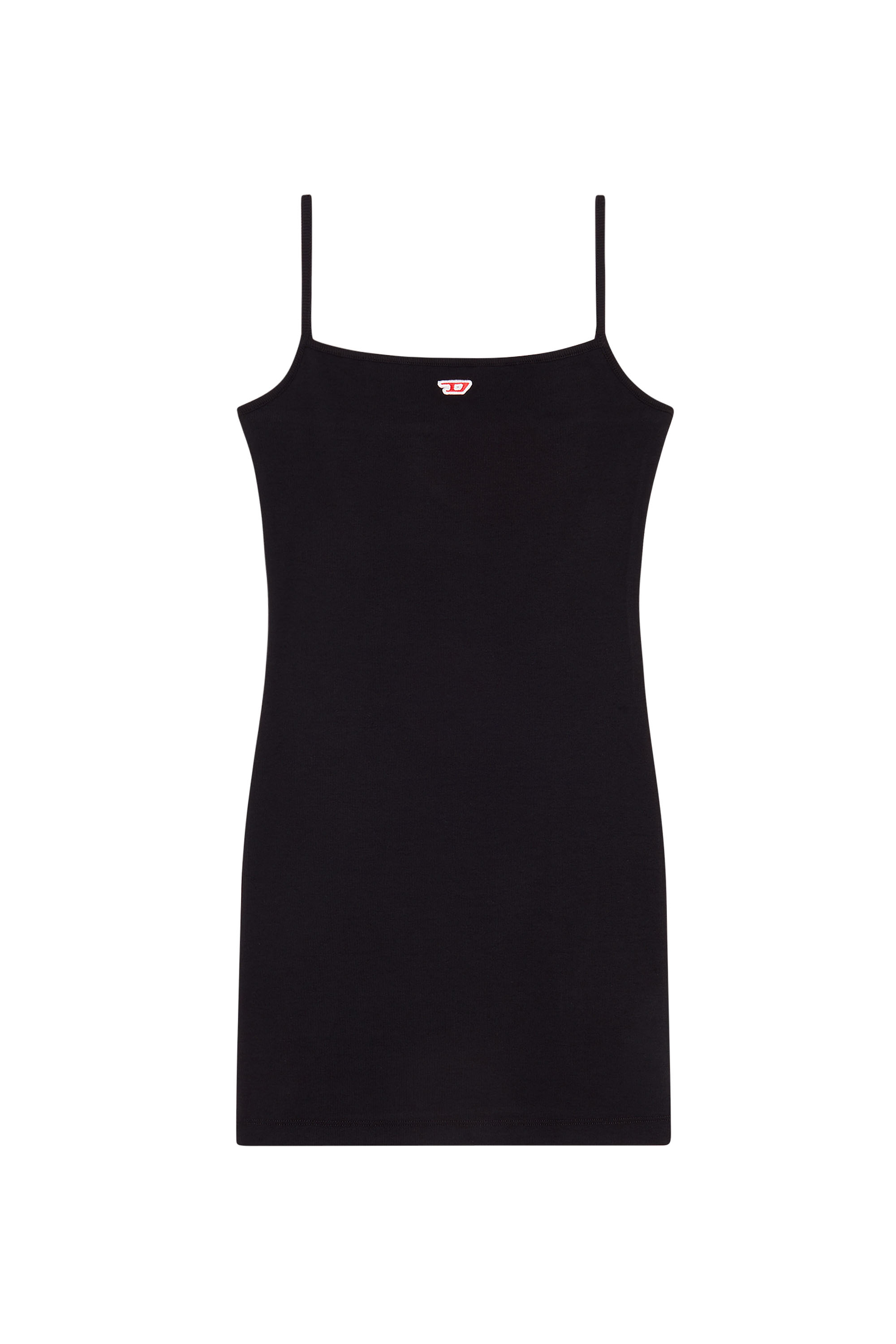Diesel - D-HOPY-D, Woman Ribbed mini dress with micro patch in Black - Image 2
