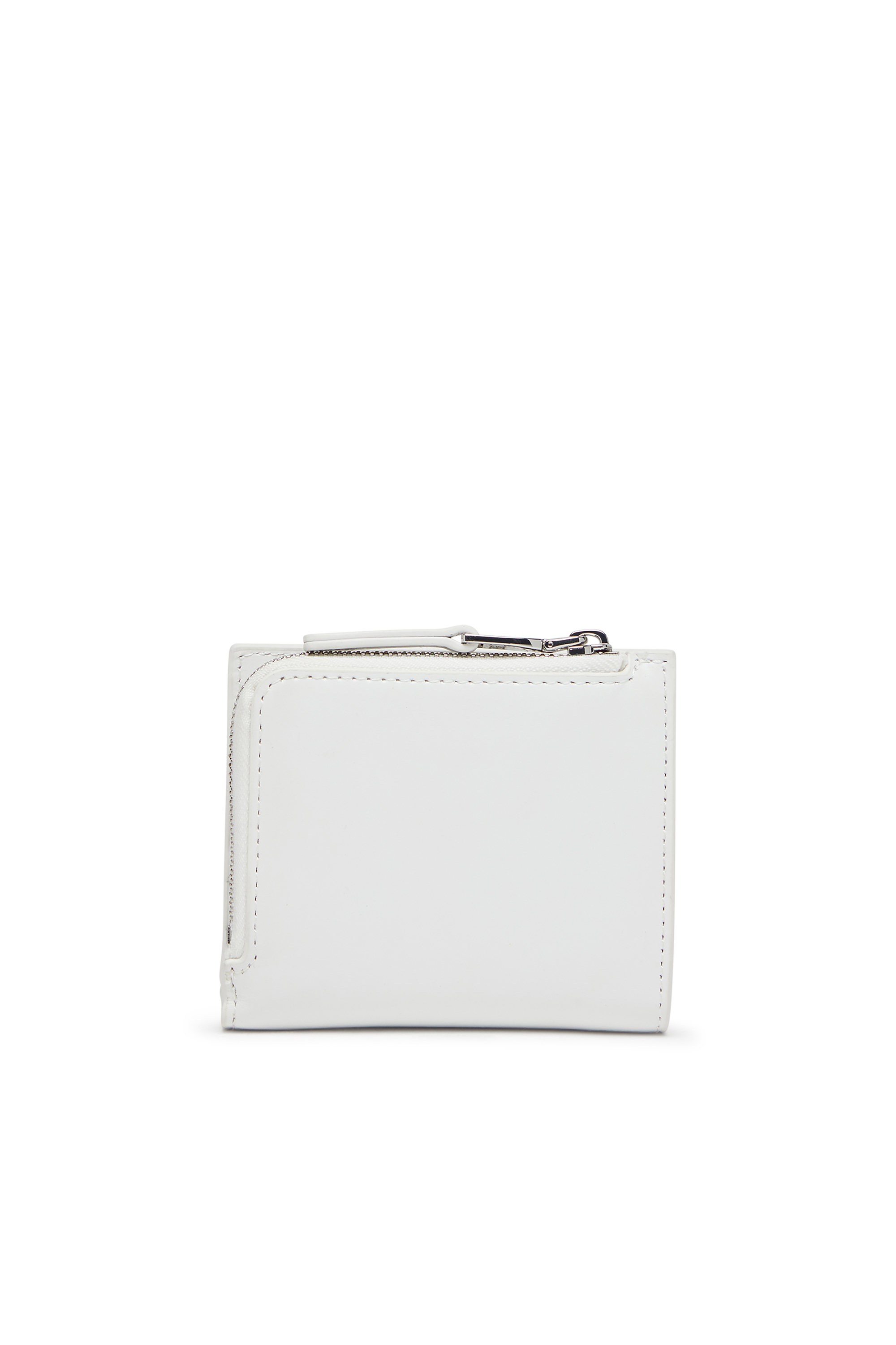 Diesel - 1DR BI FOLD ZIP L, Woman's Bi-fold wallet in leather in White - 2