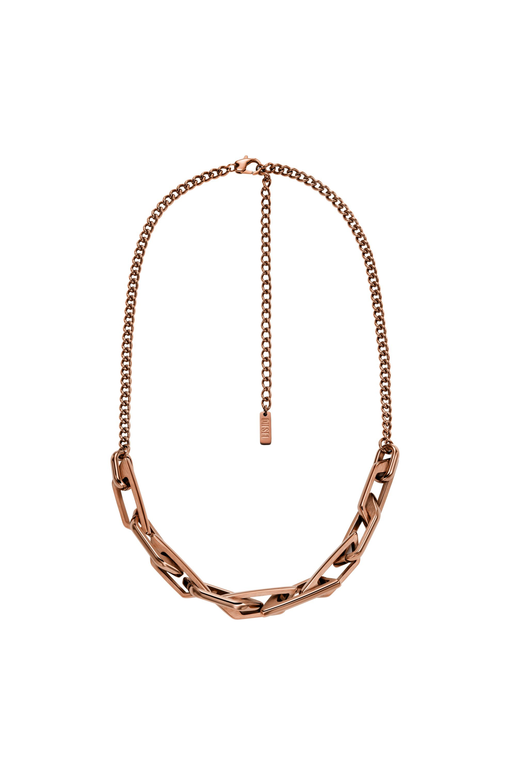 Diesel - DX1646200 JEWELLERY, Unisex's Stainless steel chain necklace in Bronze - 1