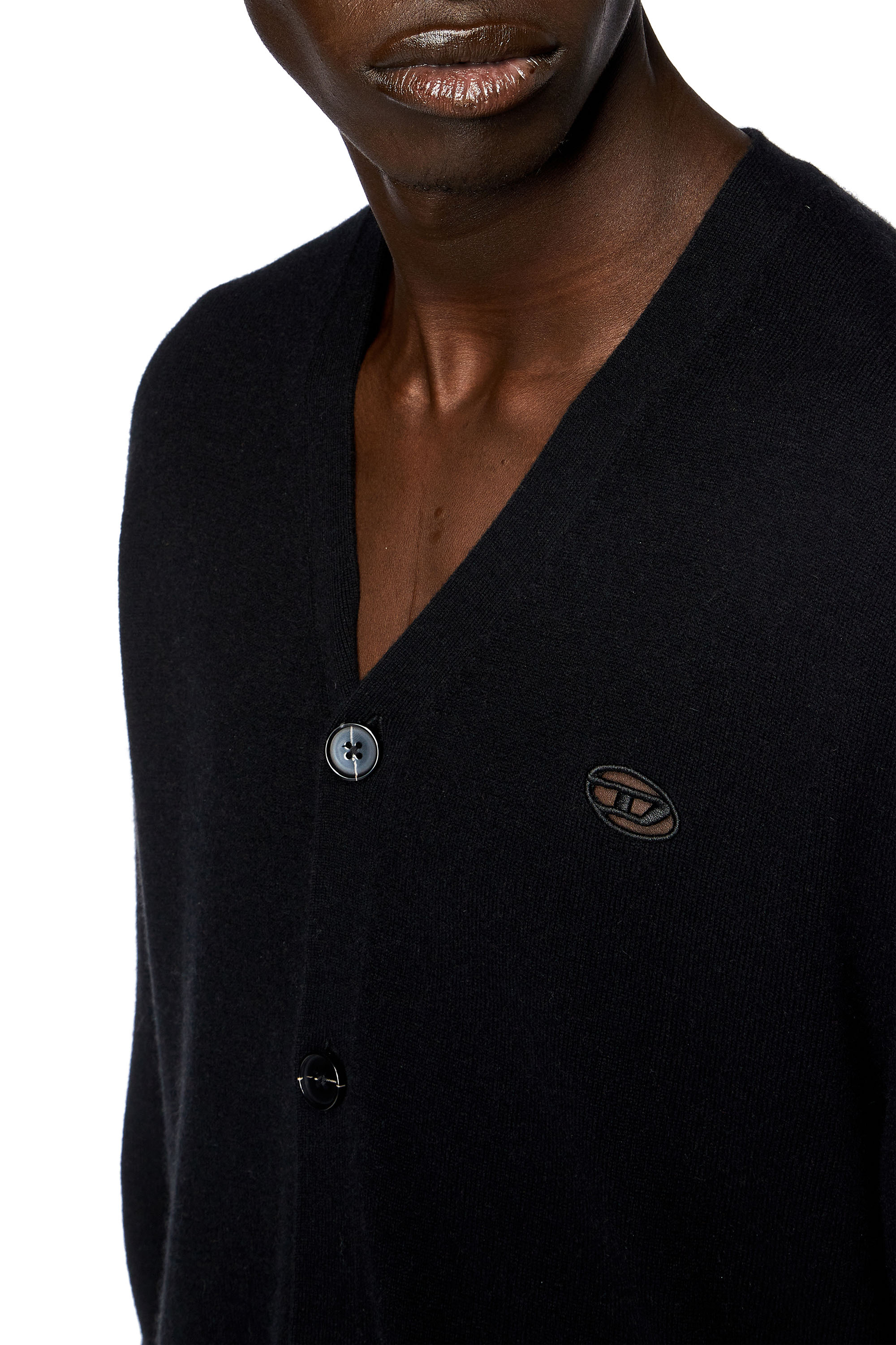 Diesel - K-ZANNIS, Man Wool and cashmere cardigan in Black - Image 5