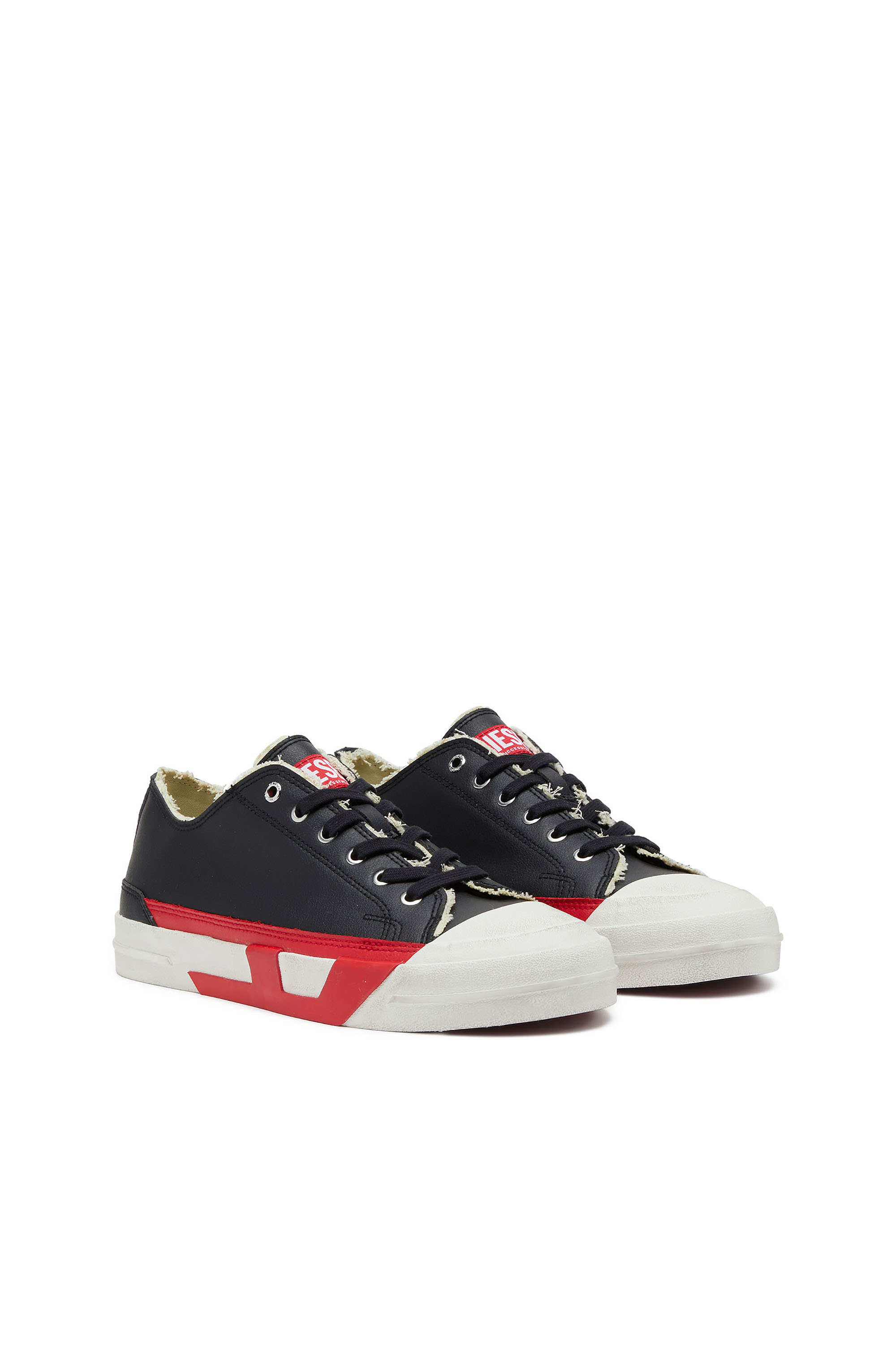 Diesel - S-D-VERSE LOW II, Man's S-D-Verse logo sneakers in Black/Red - 3