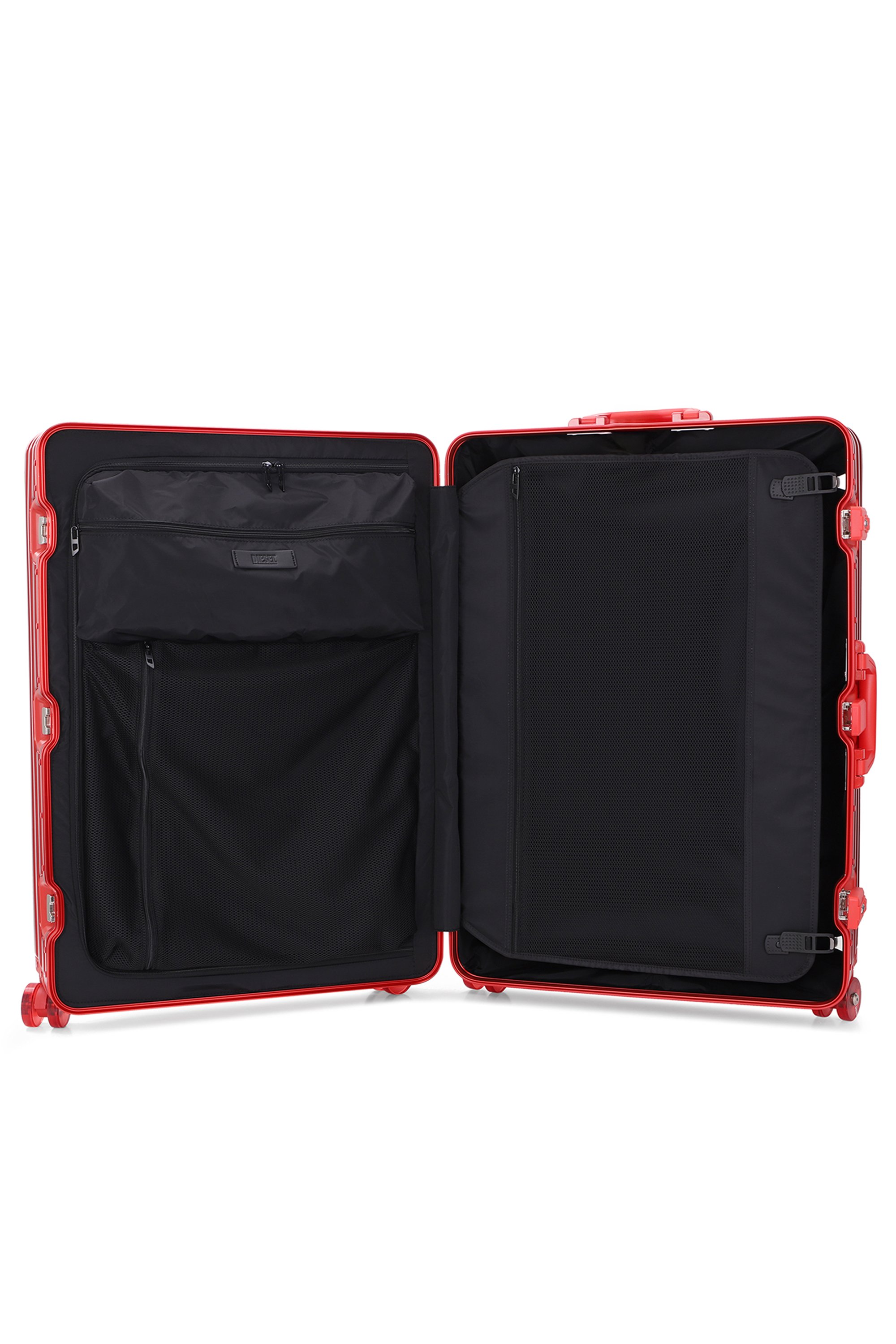 Diesel - DIESEL ALUMINUM TROLLEY- DSL002, Unisex's Aluminum suitcase size L in Red - 3