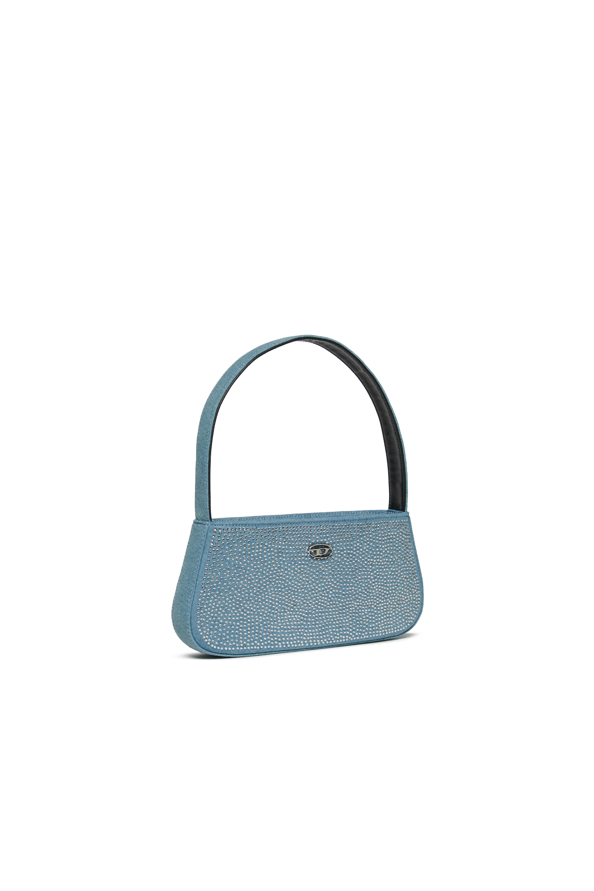Diesel - WJULIE, Woman's WJulie - Cotton bag with rhinestones in Light Blue - 3