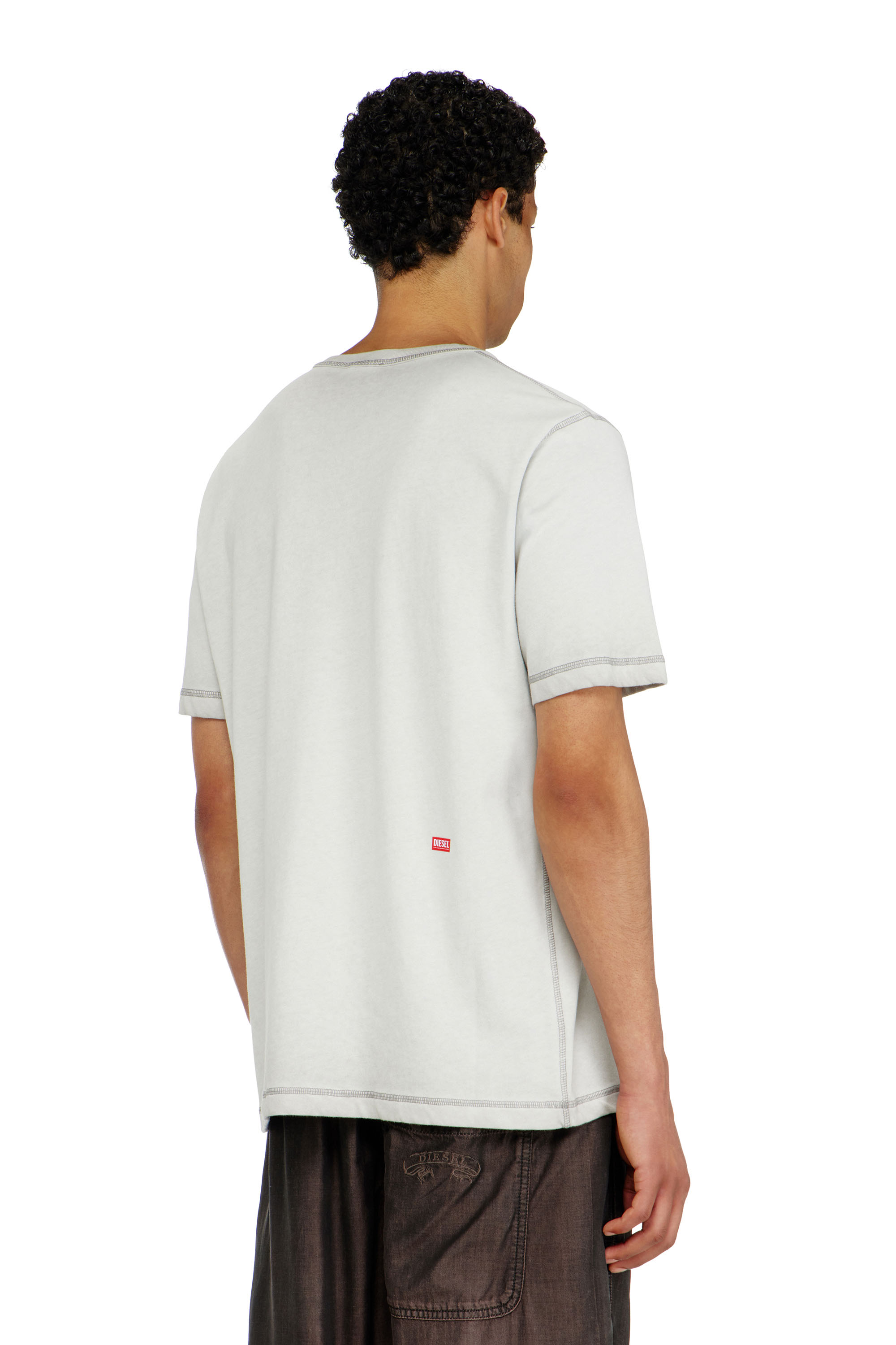 Diesel - T-RAWJUST-AA1, Man's Jersey T-shirt with embossed graphic in Light Grey - 4