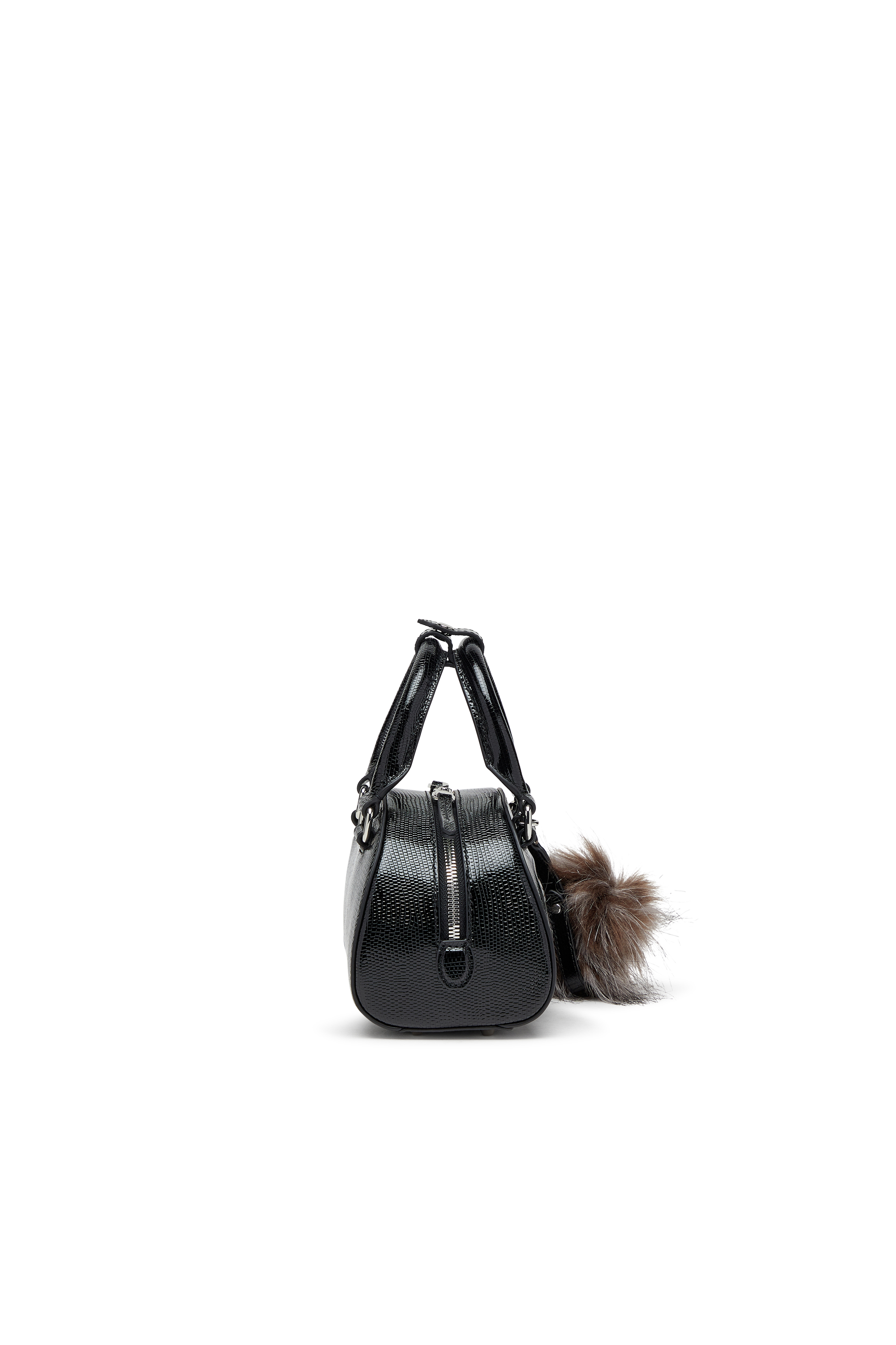 Diesel - 1DR DOME CROSSBODY, Woman's 1DR Dome-Mini bowling bag in embossed leather in Black - 5