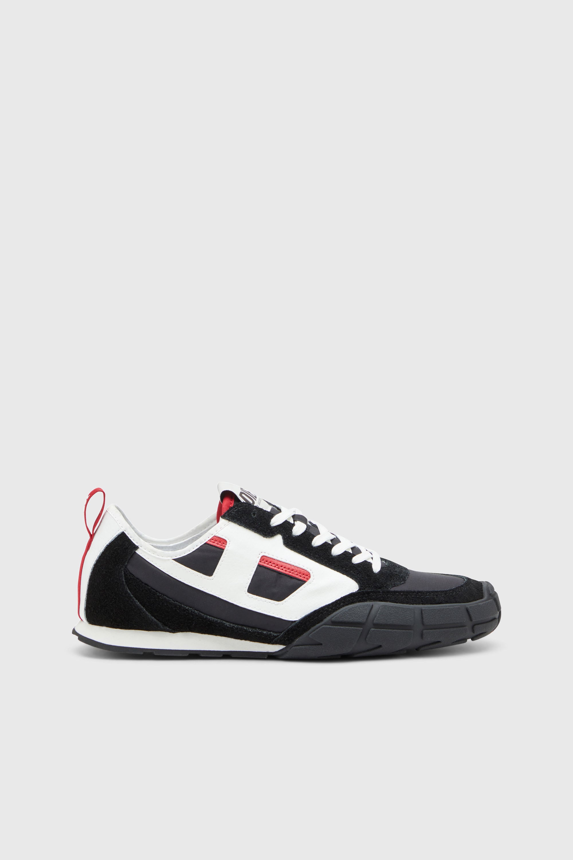 Diesel - S-PAGODHA LOW, Man's S-Pagodha-Sneakers in leather, suede and ripstop in Black/Red - 1