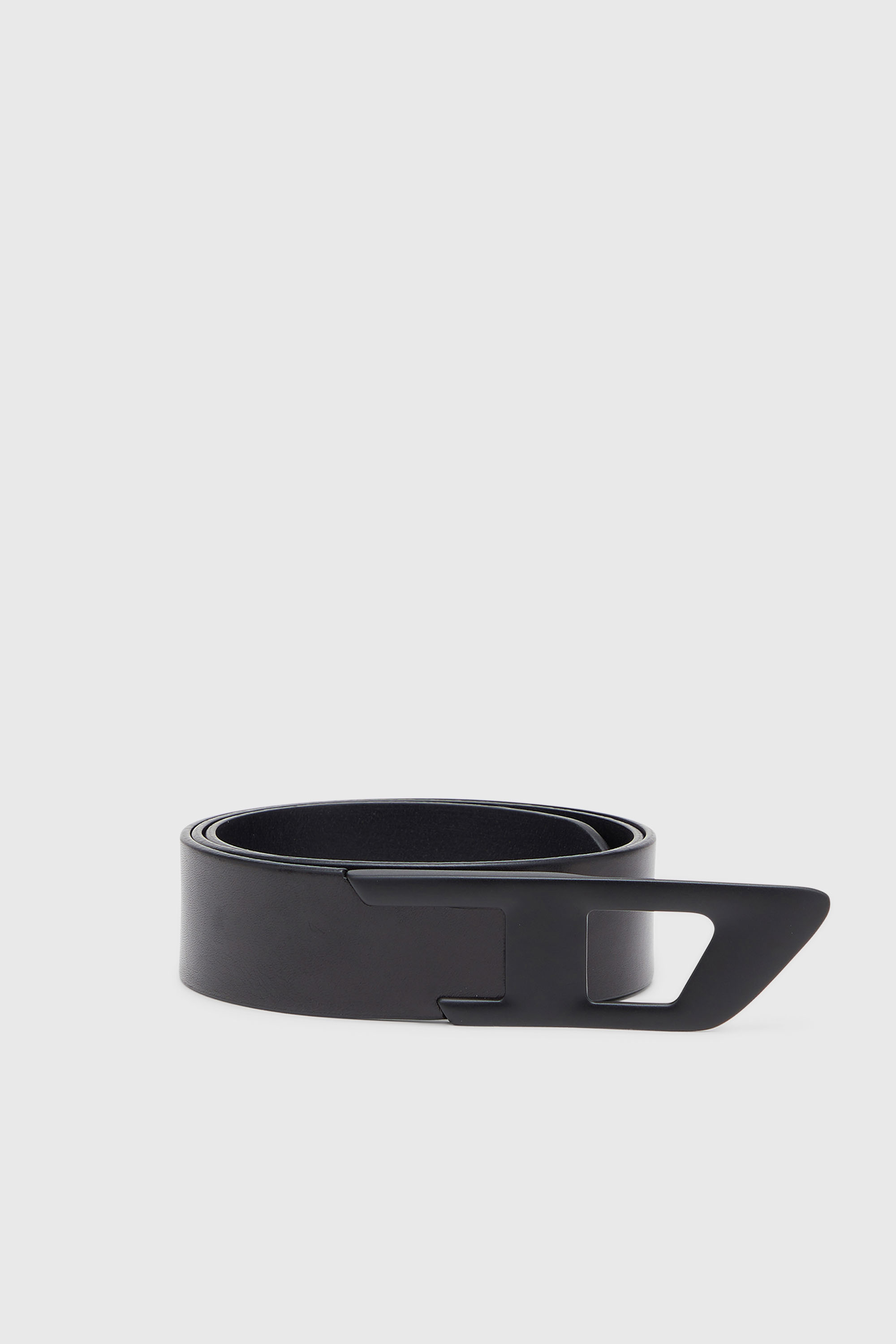 Diesel - B-D LOGO 2.0 40, Unisex's 4 cm leather belt with metal D buckle in Black - 1