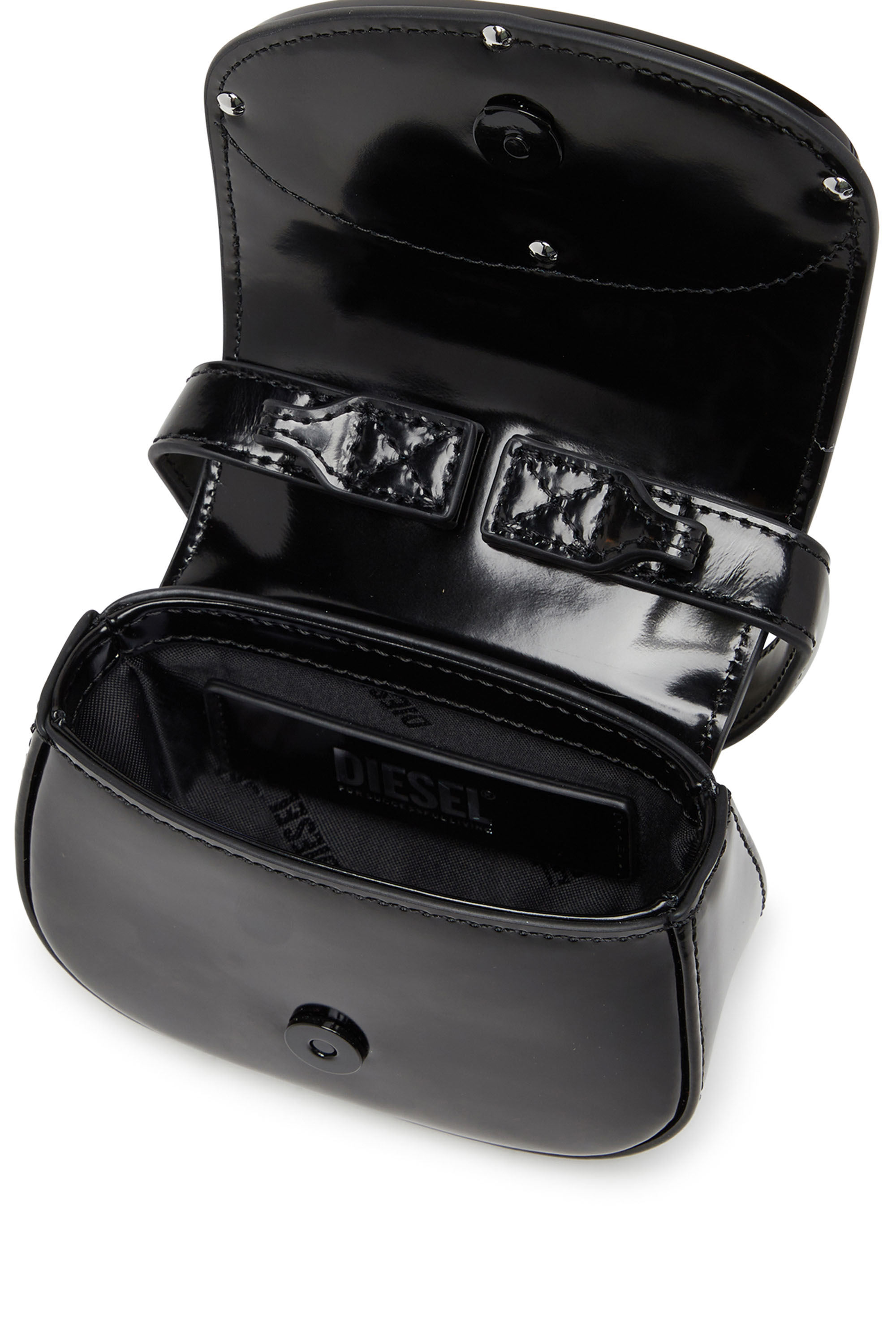 Diesel - 1DR-XS-S, Woman's 1DR-XS-S-Iconic mini bag in mirrored leather in Black - 3
