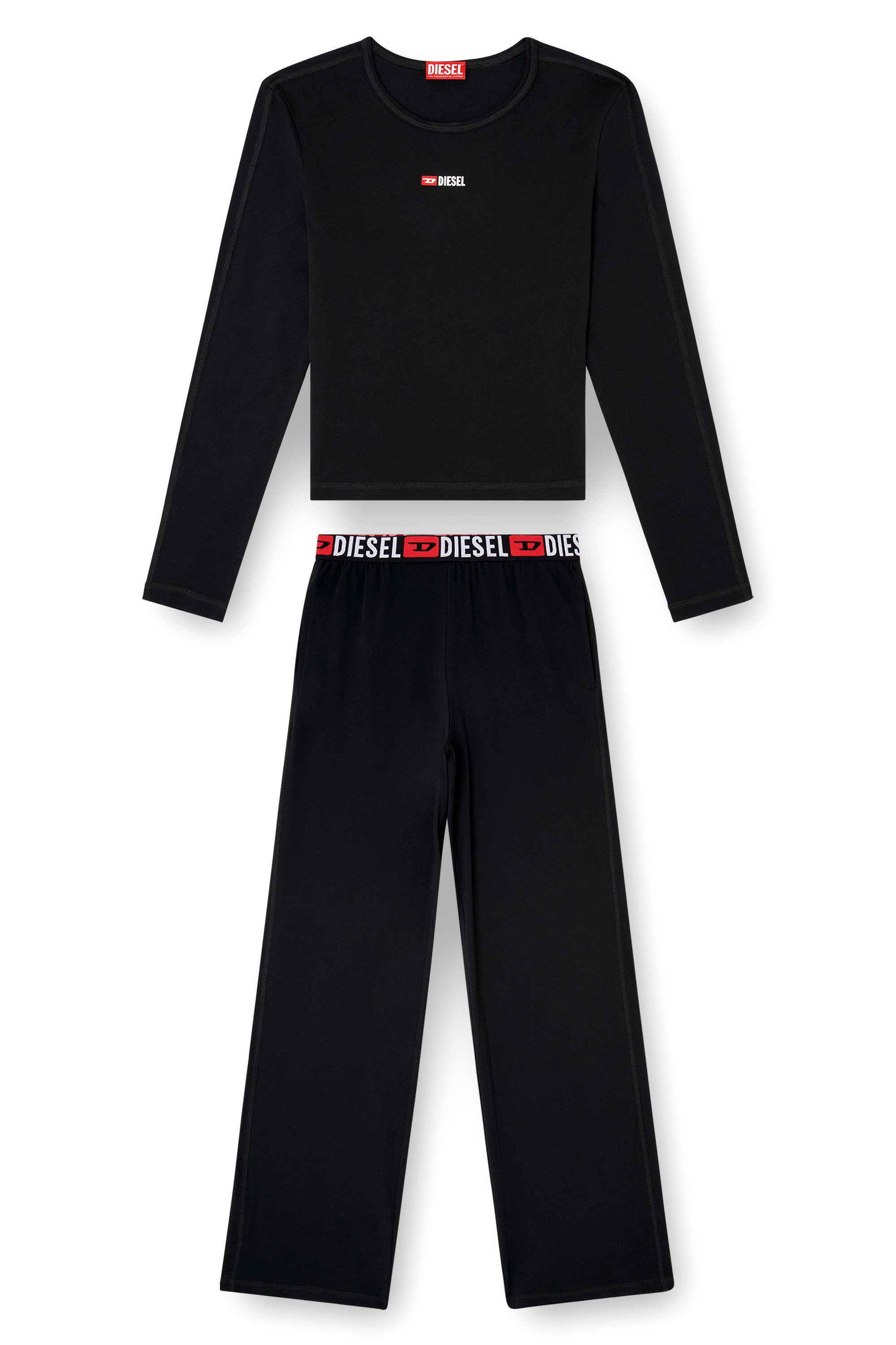Diesel - SET-GILDA-D-CORE, Woman's Stretch cotton pyjamas in Black - 2
