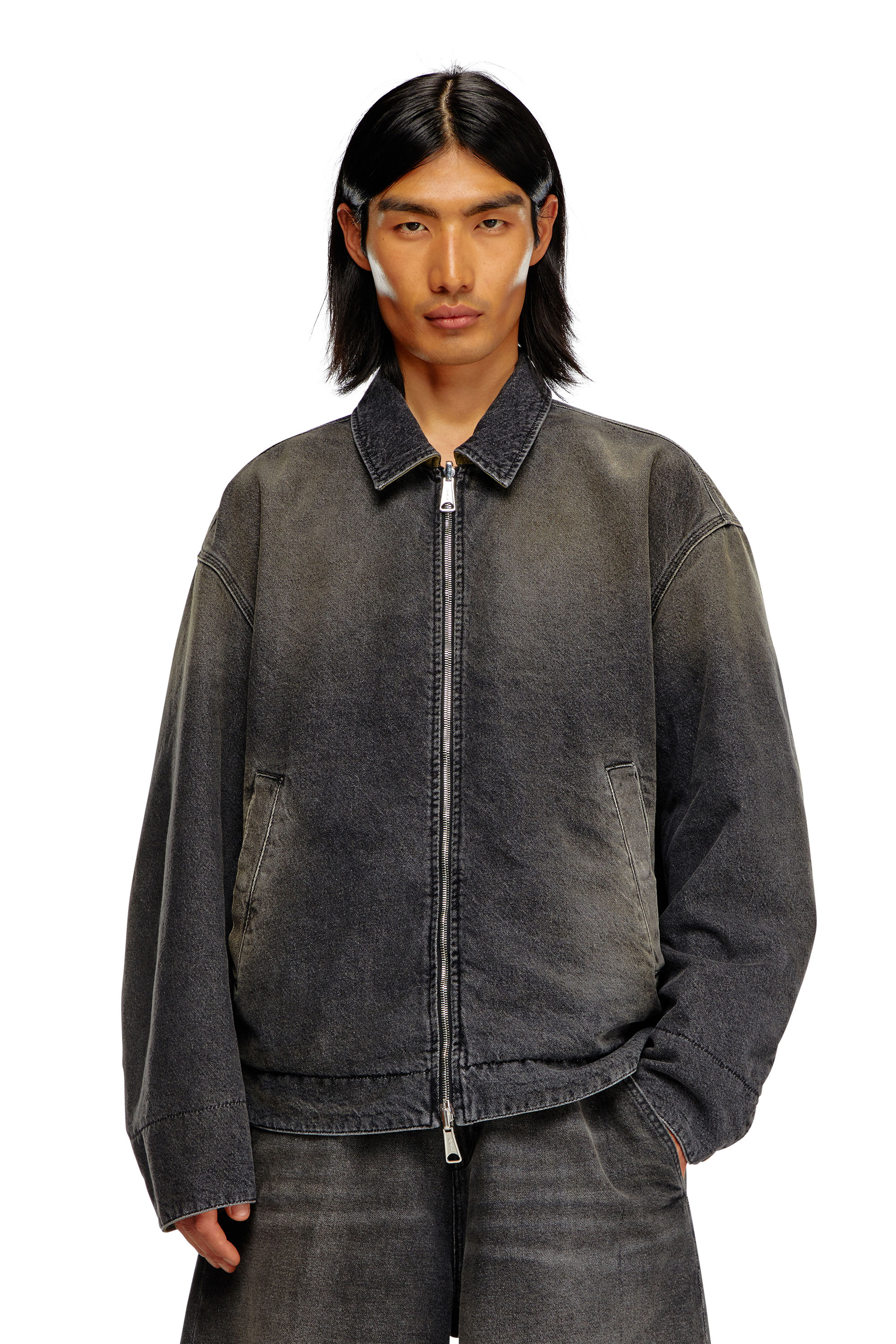 Diesel - D-STACK-S, Man's Reversible jacket in denim and nylon in Black - 6