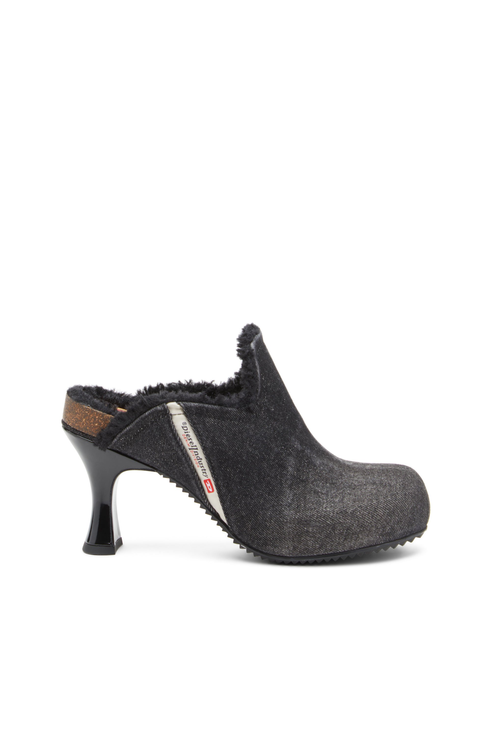 Diesel - D-WOODSTOCK ML W, Woman's D-Woodstock-Plush-lined denim mules in Black - 1