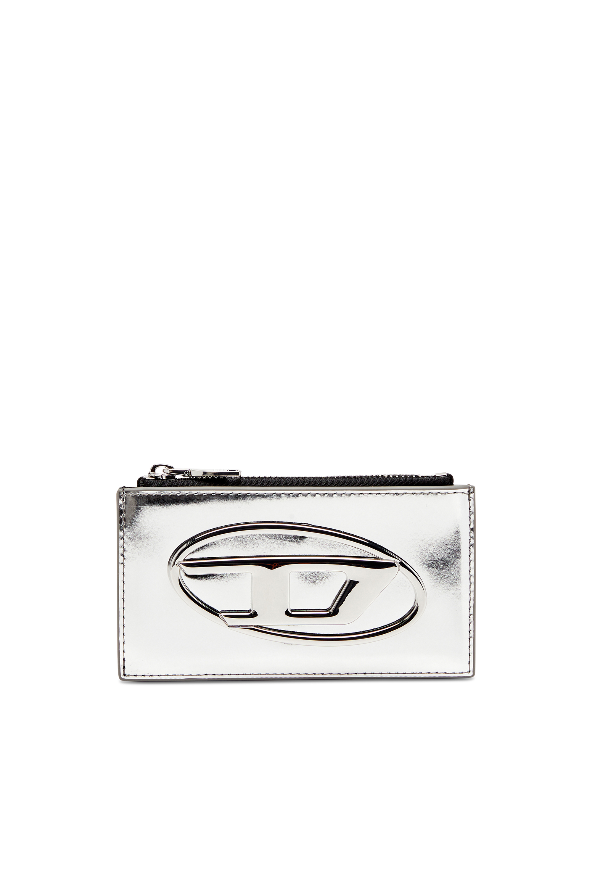 Diesel - 1DR CARD HOLDER III, Woman's Card holder in mirror leather in Silver - 2