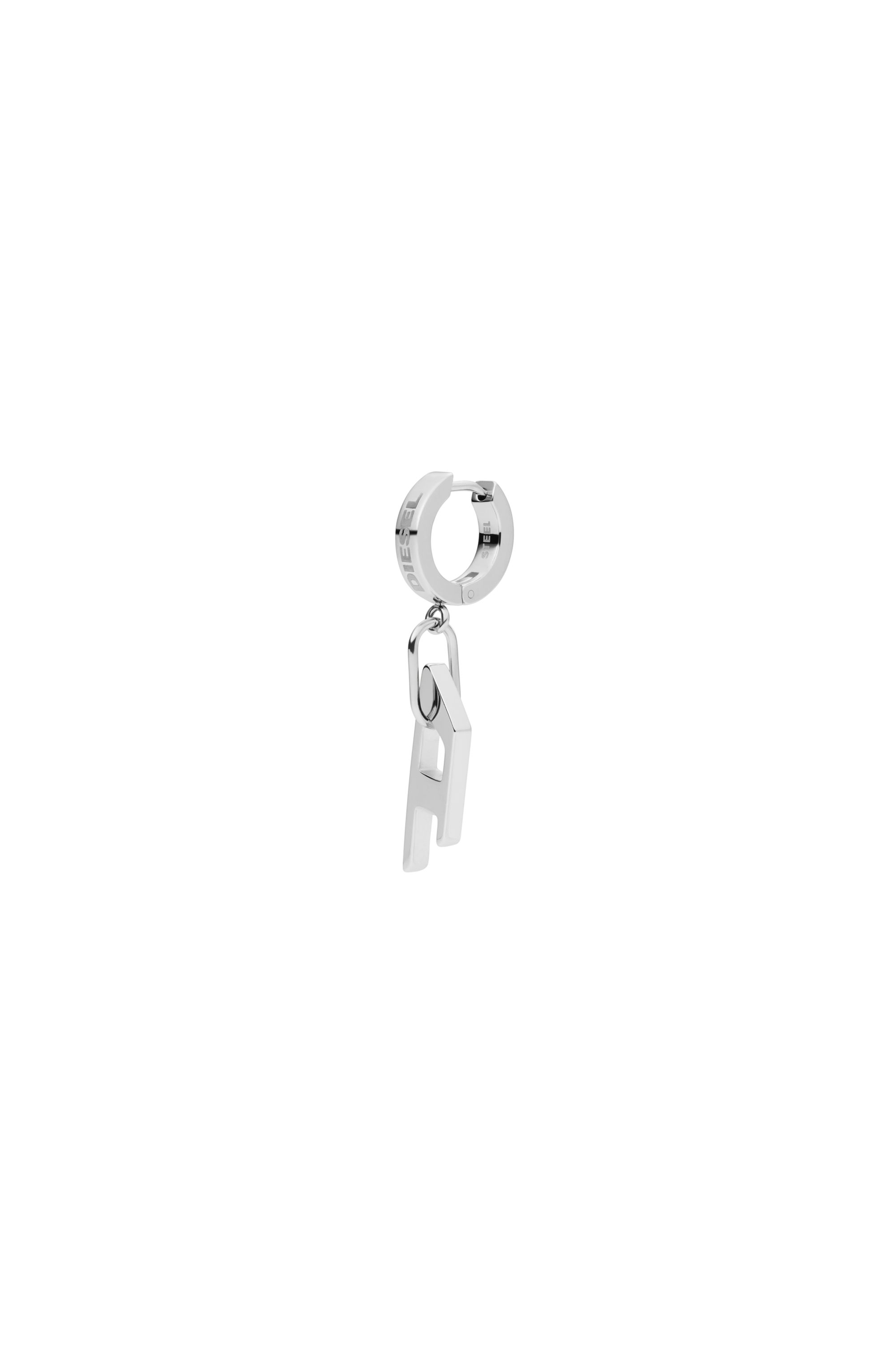 Diesel - DX1336, Unisex's Stainless steel single hoop earring in Silver - 1