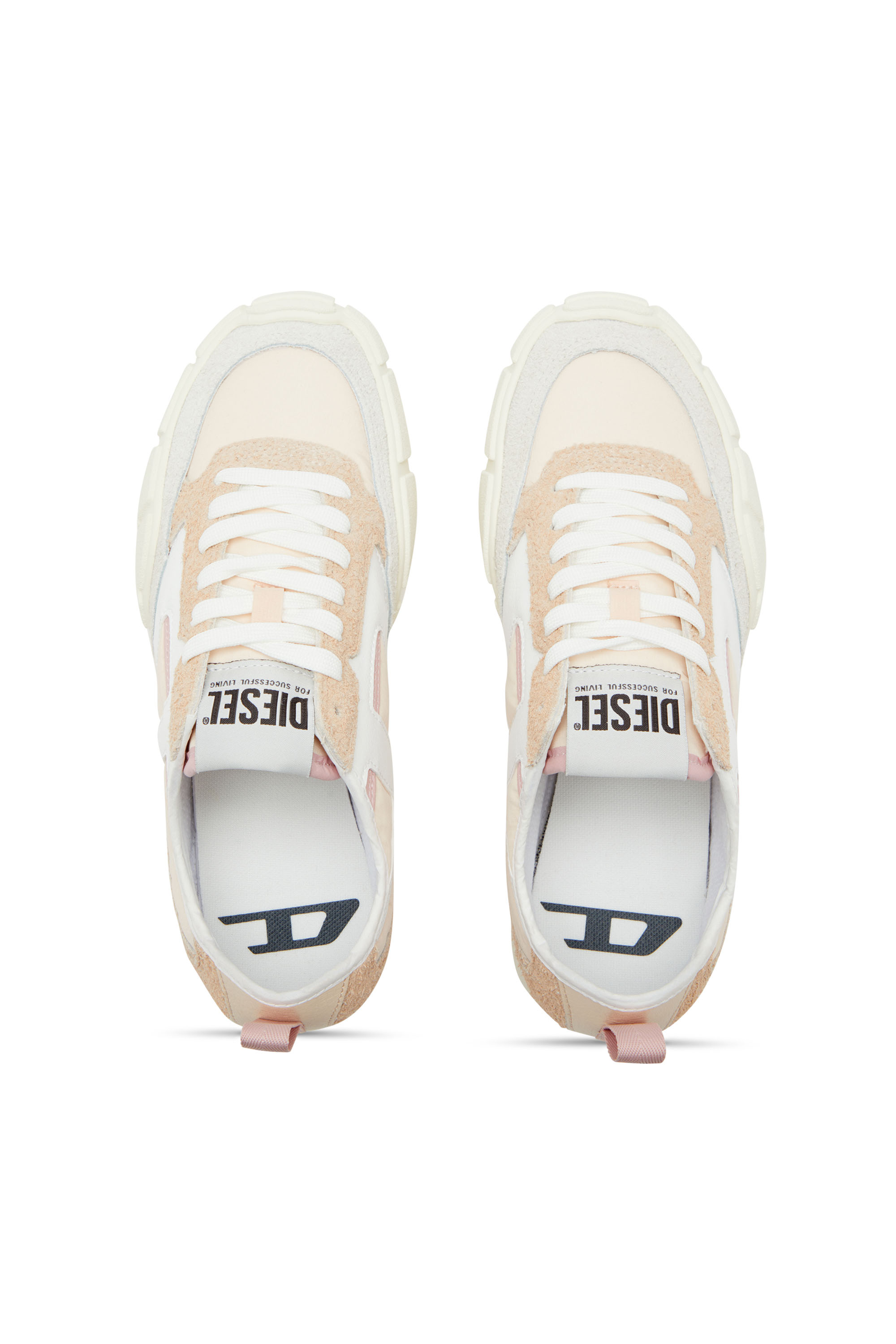 S-PAGODHA LOW W, Beige Diesel - S-PAGODHA LOW W, Woman's S-Pagodha-Sneakers in leather, suede and ripstop in Beige - 4