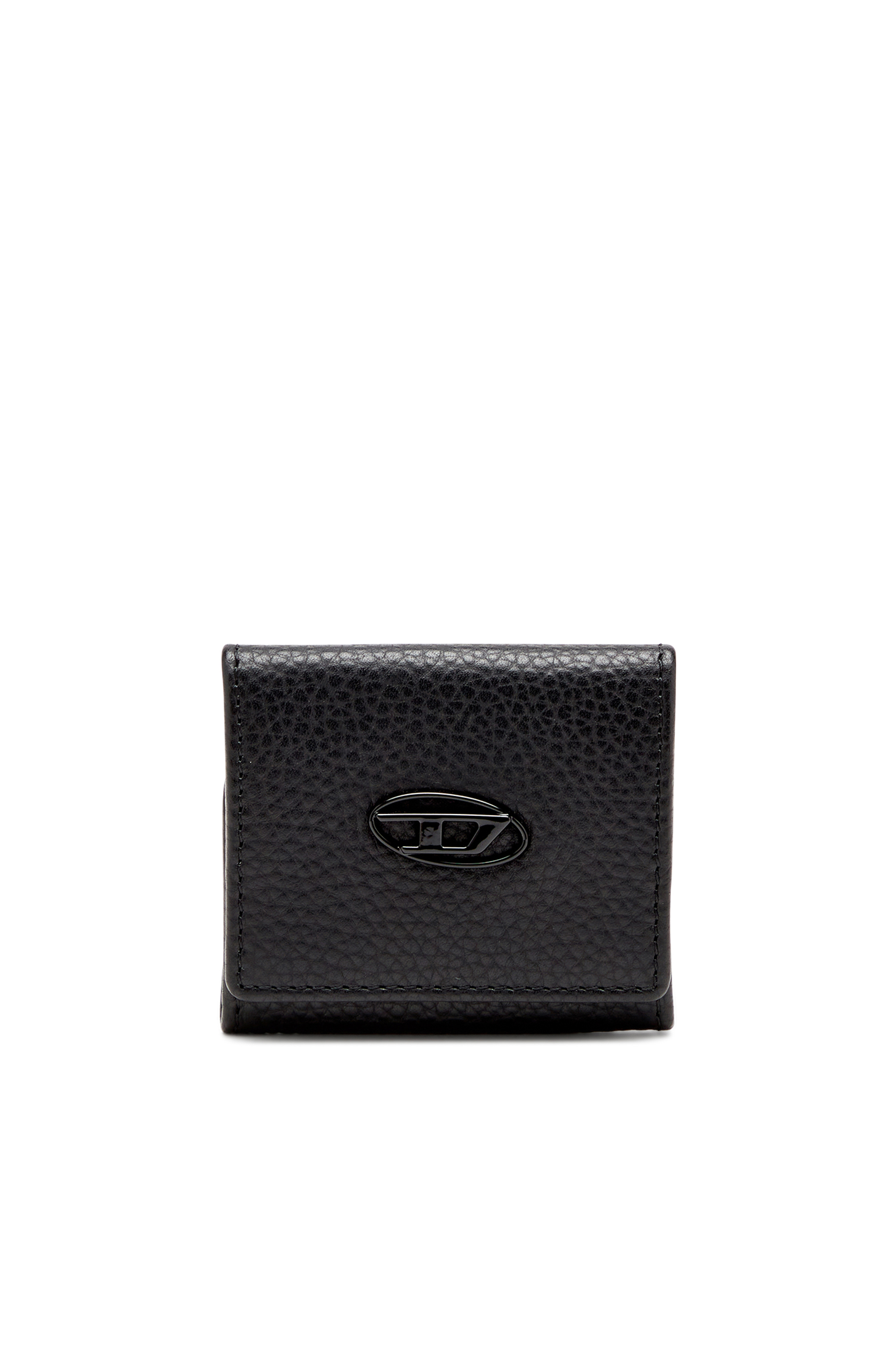 Diesel - HISSU EVO COIN CASE, Man's Coin purse in grainy leather in Black - 1