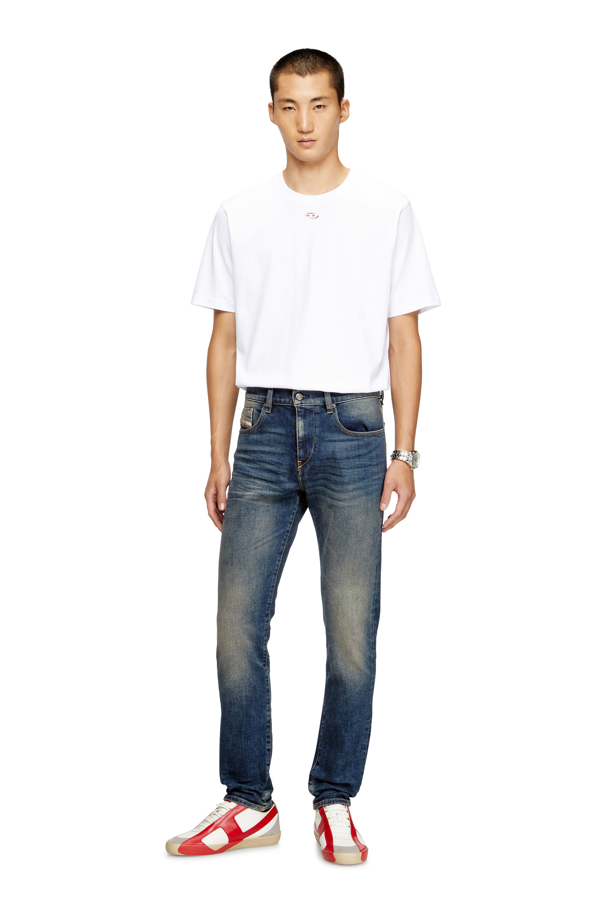 Slim Jeans 2019 D-Strukt 09M16, Dark Blue Diesel - Man's Slim Jeans 2019 D-Strukt 09M16, Dark Blue - 1