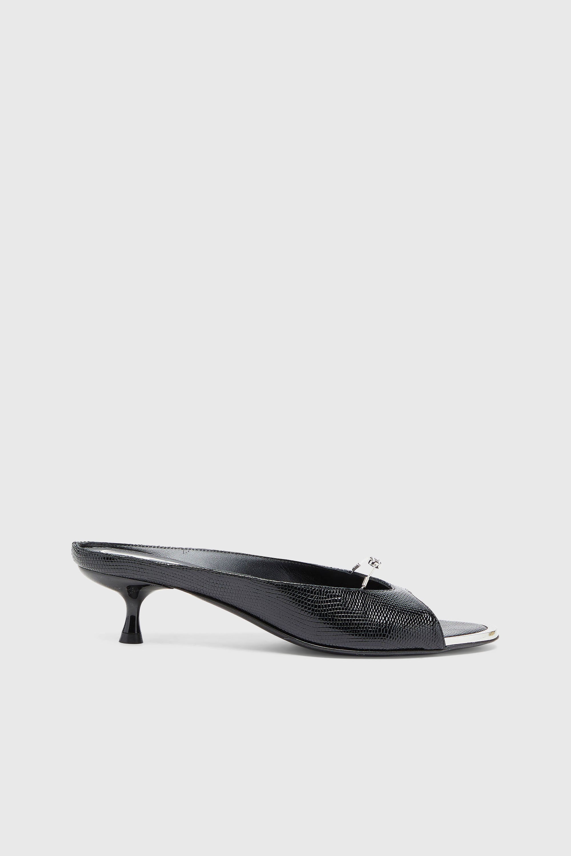 Diesel - D-DIAM'S-SA-40, Woman's D-Diam's - Leather mule with floating Oval D in Black - 1