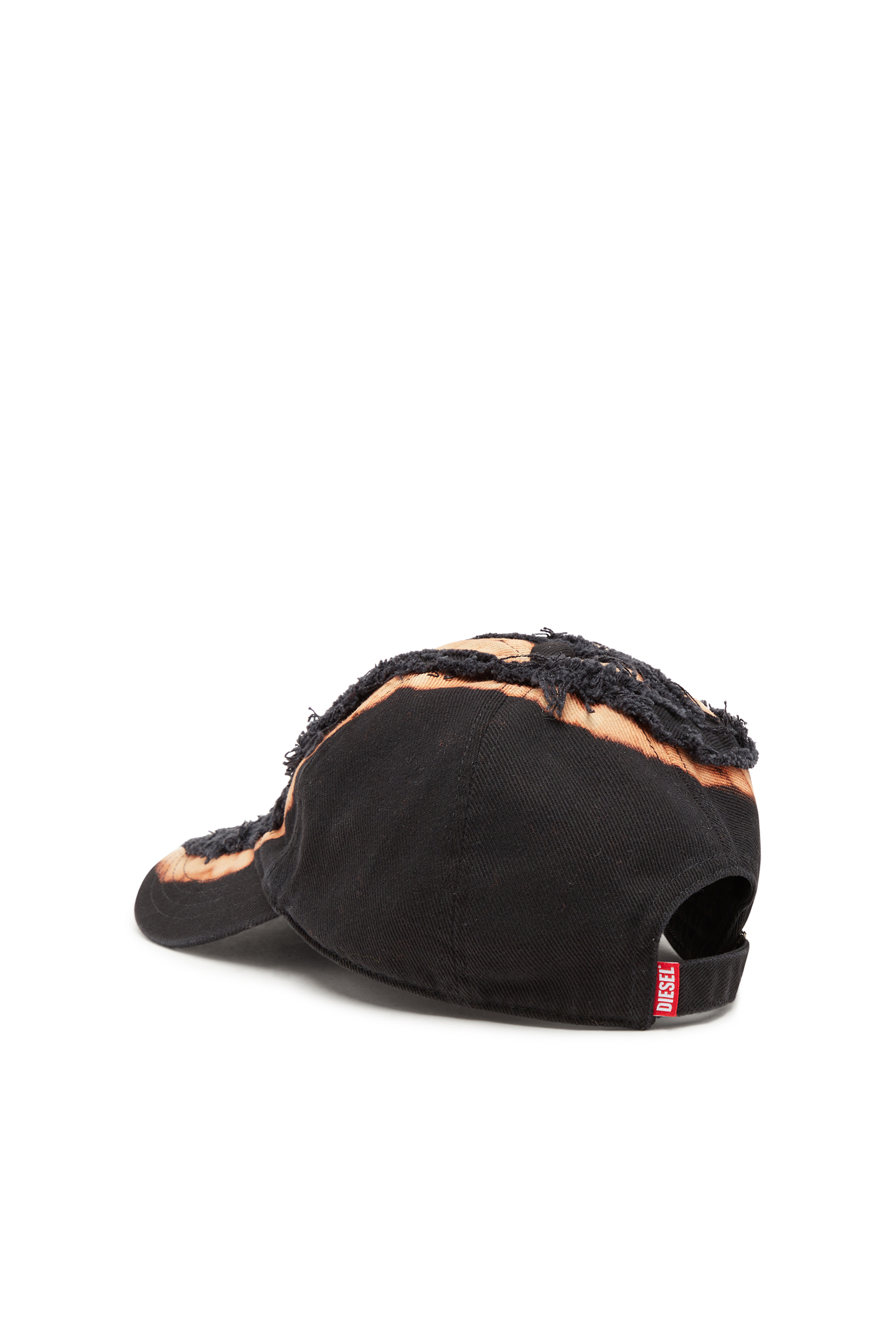 Diesel - C-JASON, Man's Baseball cap with bleached logo effect in Black/Brown - 2