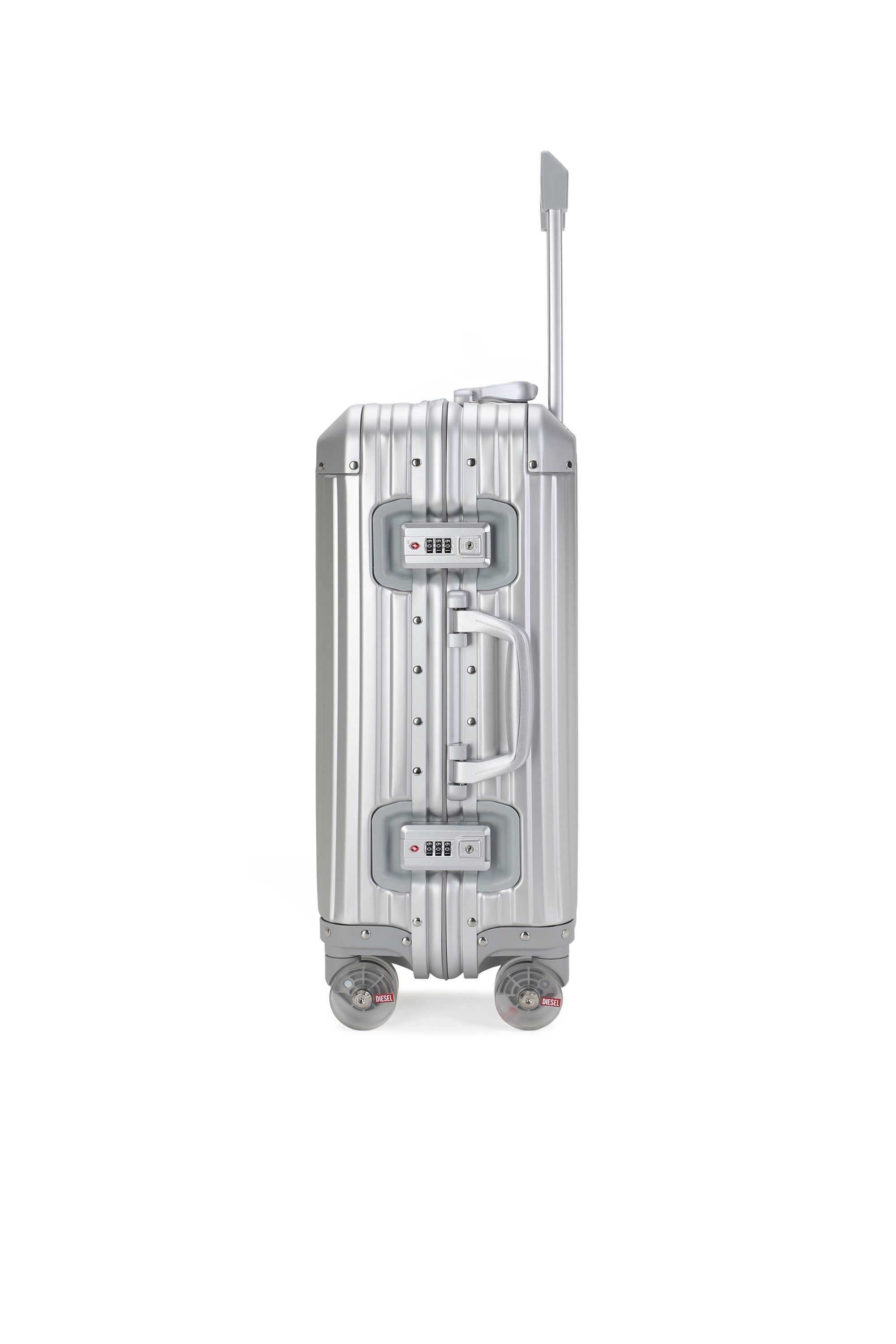 Diesel - DIESEL ALUMINUM TROLLEY- DSL002, Unisex's Aluminum suitcase size S in Silver - 4