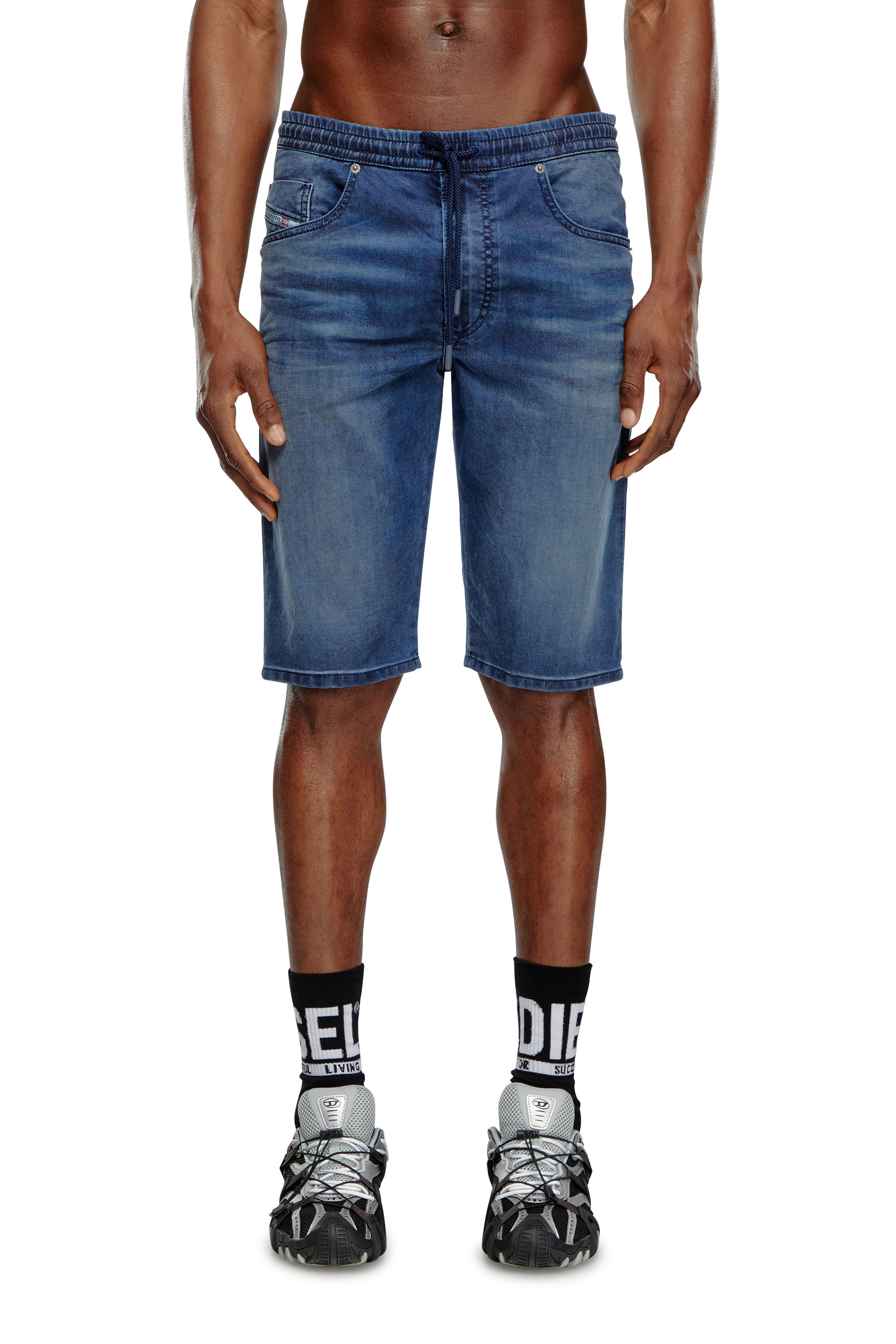 Diesel - 2033 D-KROOLEY-SHORT JOGG, Man's Chino shorts in JoggJeans in Medium blue - 3