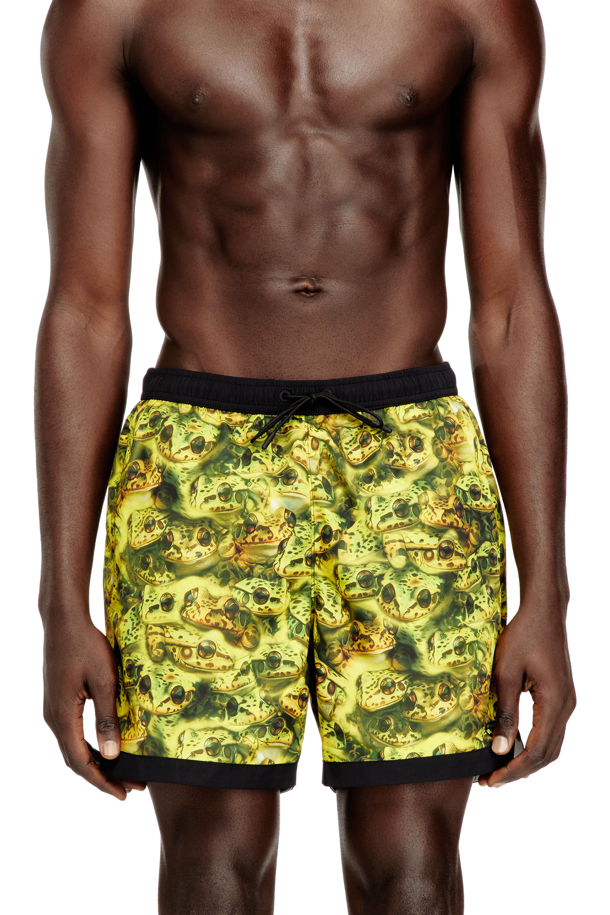 Diesel - SOCCER-41-D-POP-C, Man's Boxer-style swimsuit with all-over print in Green - 2