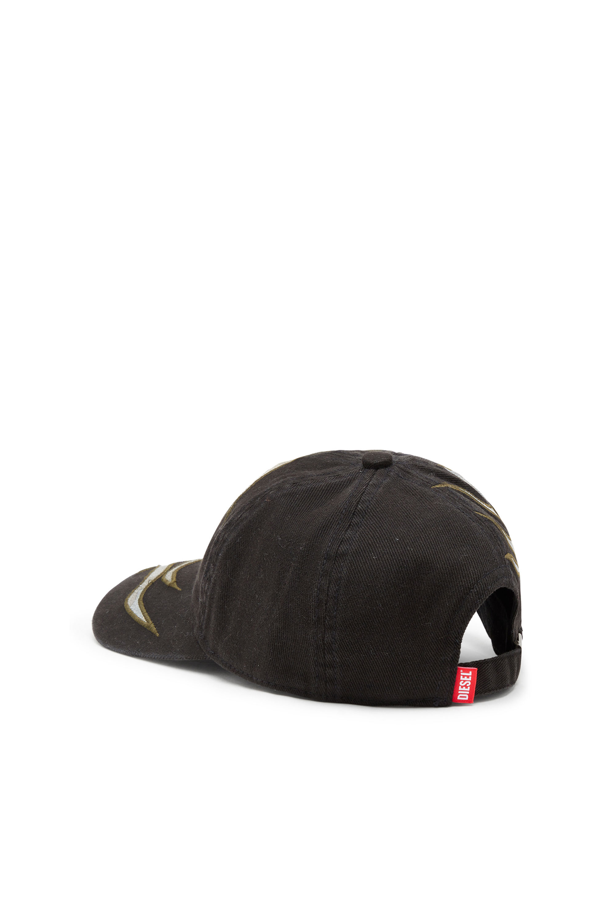 Diesel - C-FLAMA, Man's Baseball cap with camo flames in Black/Grey - 3