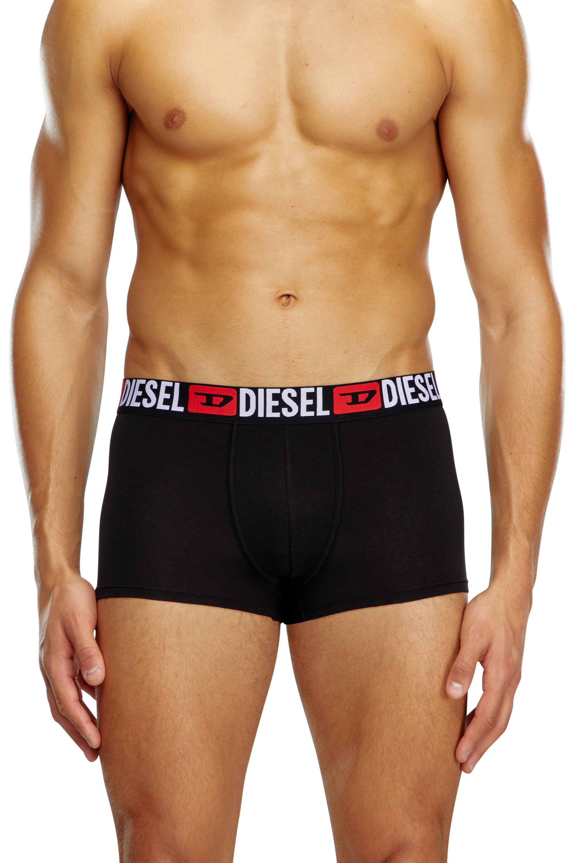 Diesel - UMBX-DAMIENTHREEPACK, Man's Three-pack of all-over logo waist boxers in Black - 2