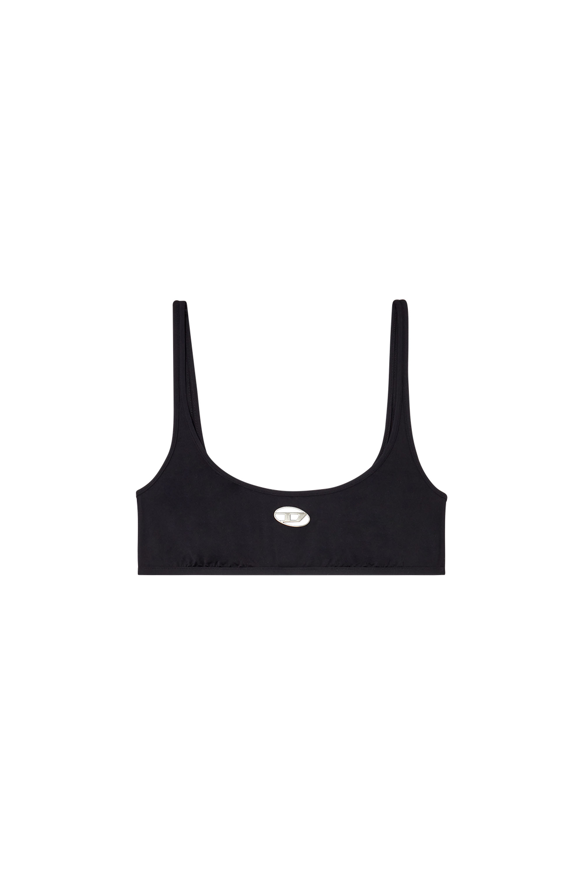 Diesel - KELSI-UTLT, Woman's Microfibre bralette with cut-out logo in Black - 3