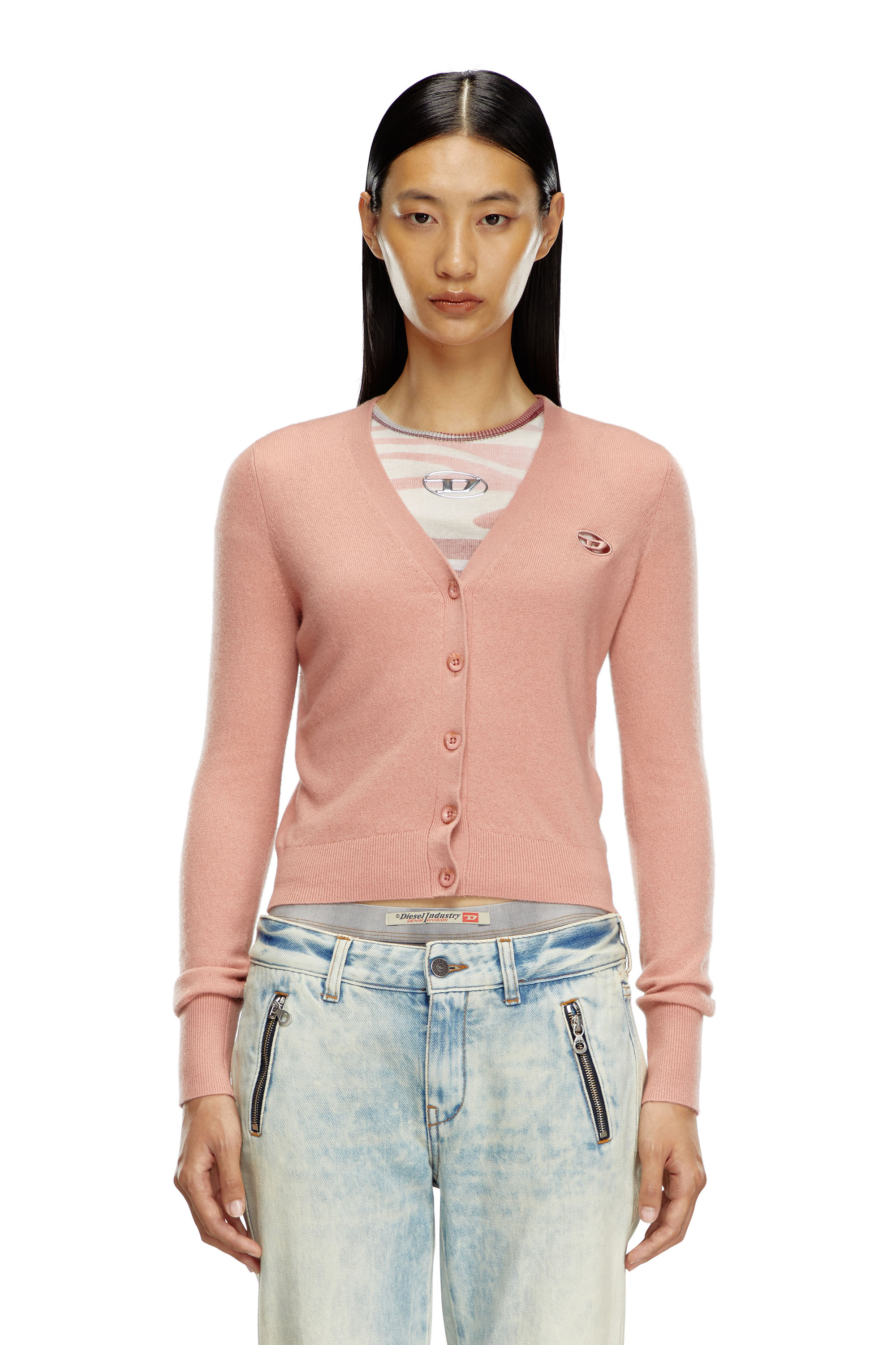 Diesel - M-ARTE, Woman's Wool and cashmere cardigan in Pink - 6