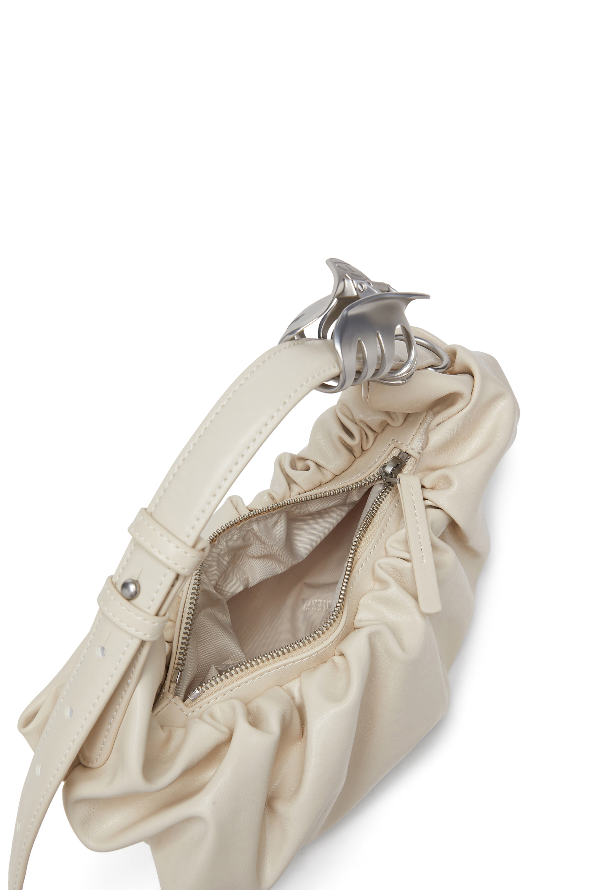 Diesel - GRAB-D HOBO S, Woman's Grab-D-Small scruched hobo bag in White - 3