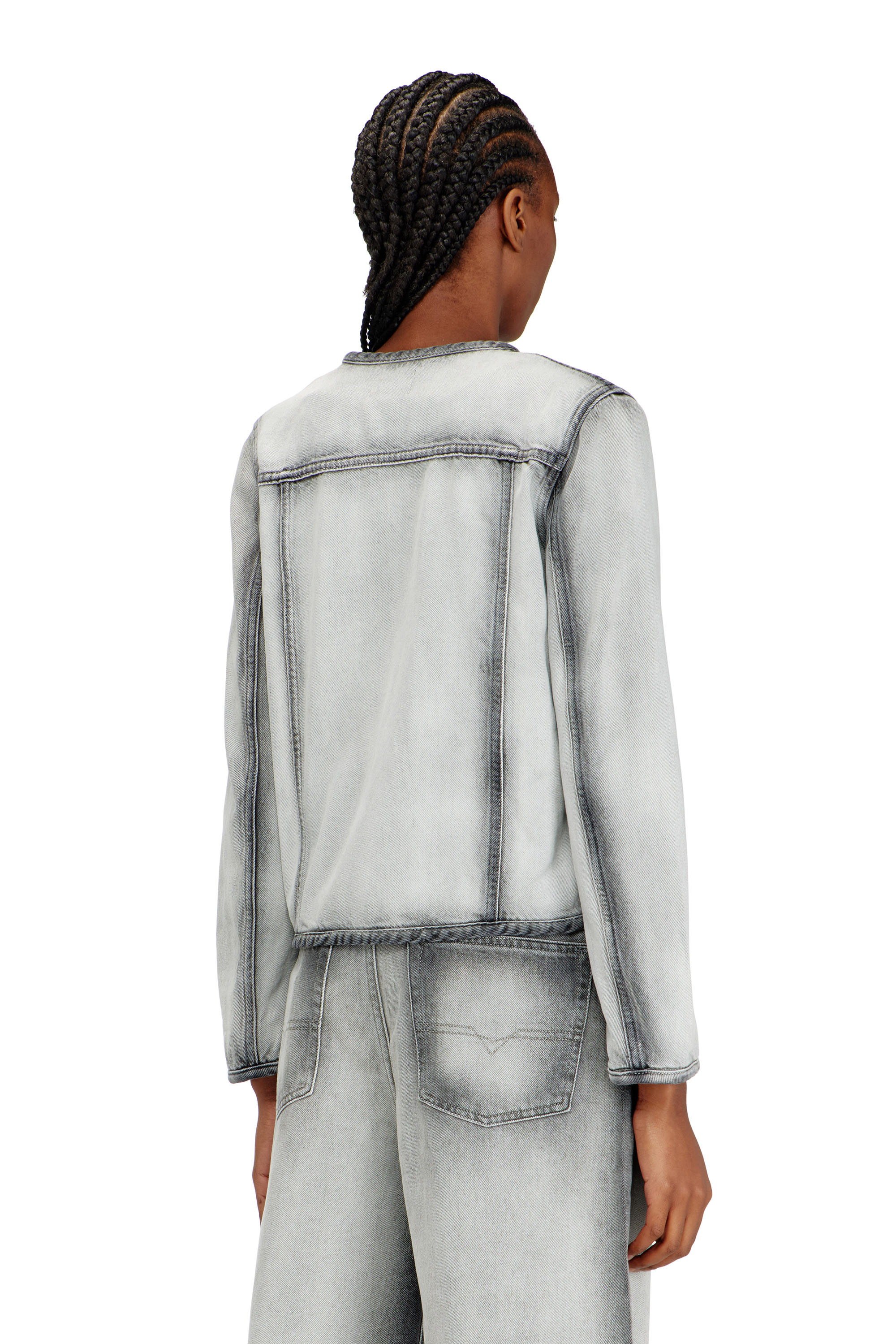 Diesel - DE-GRAFY-FSI, Woman's Jacket in soft skeleton denim in Grey - 4