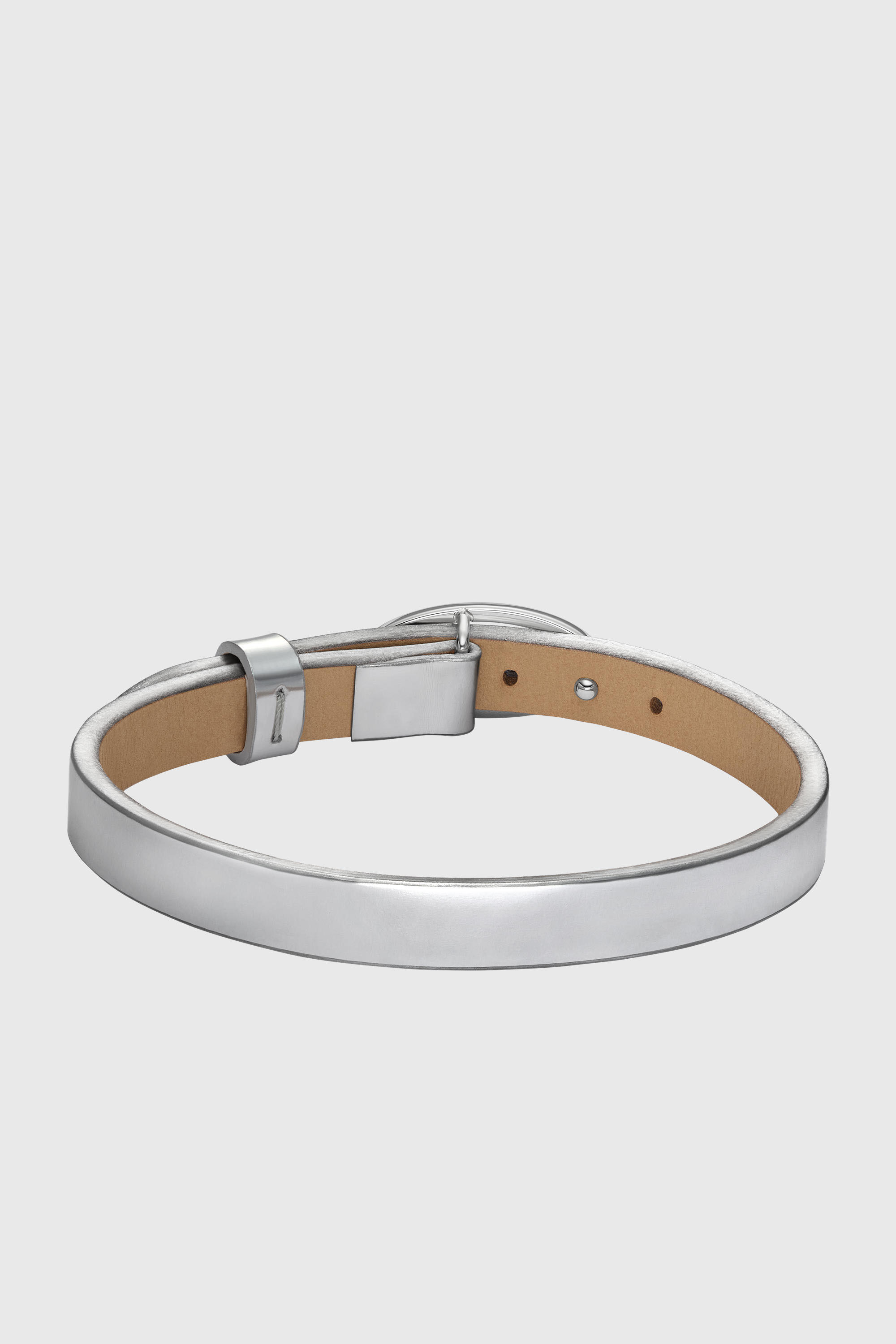 Diesel - DX1518040, Unisex's Silver Leather Stackable Bracelet in Silver - 2