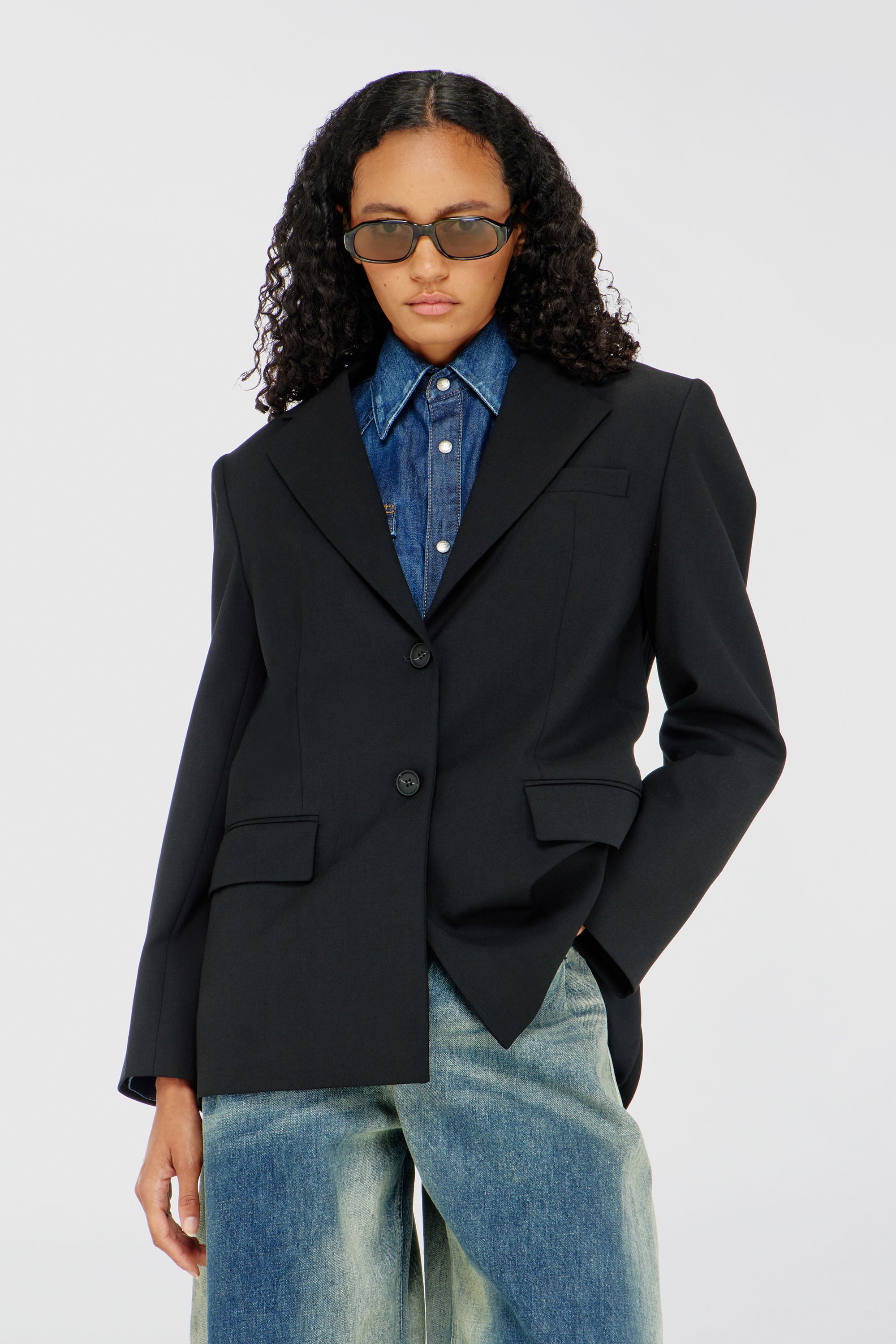 Diesel - G-KESS-R1, Woman's Blazer in wool blend in Black - 1