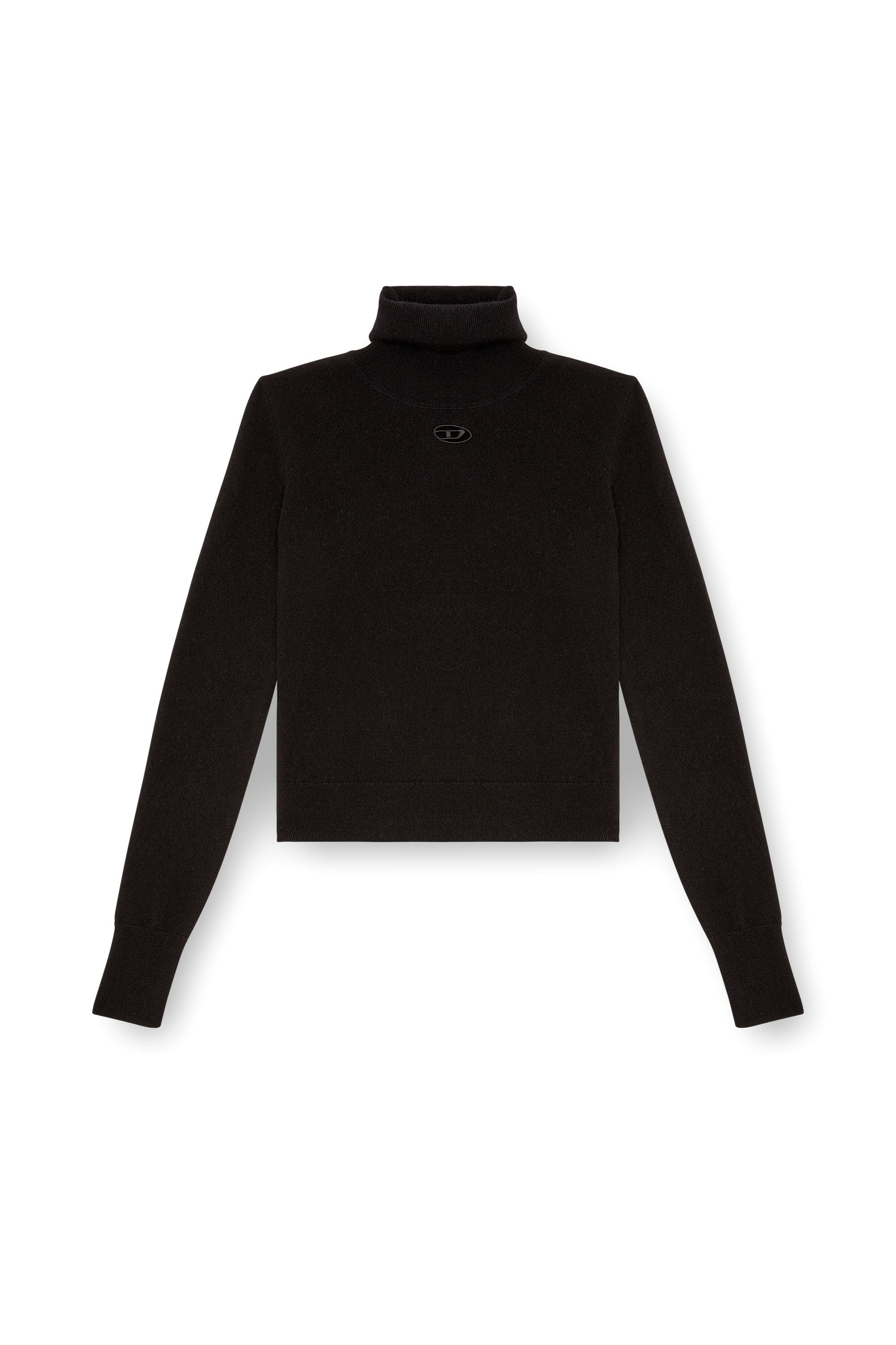 Diesel - M-AREESAX-TN, Woman's Turtleneck jumper in wool and cashmere in Black - 5