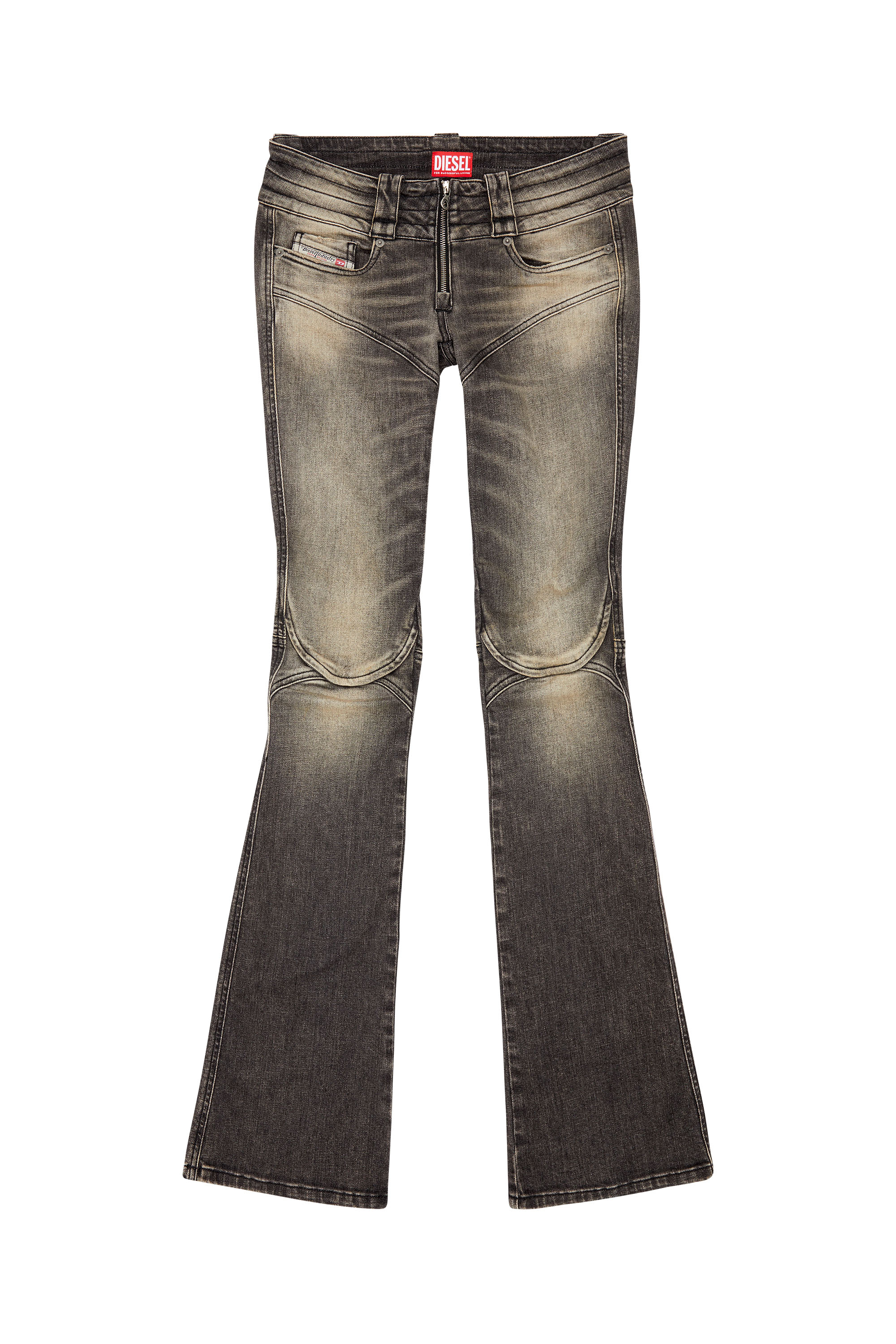 Diesel - Woman Bootcut and Flare Jeans Belthy 0JGAL, Black/Dark grey - Image 3