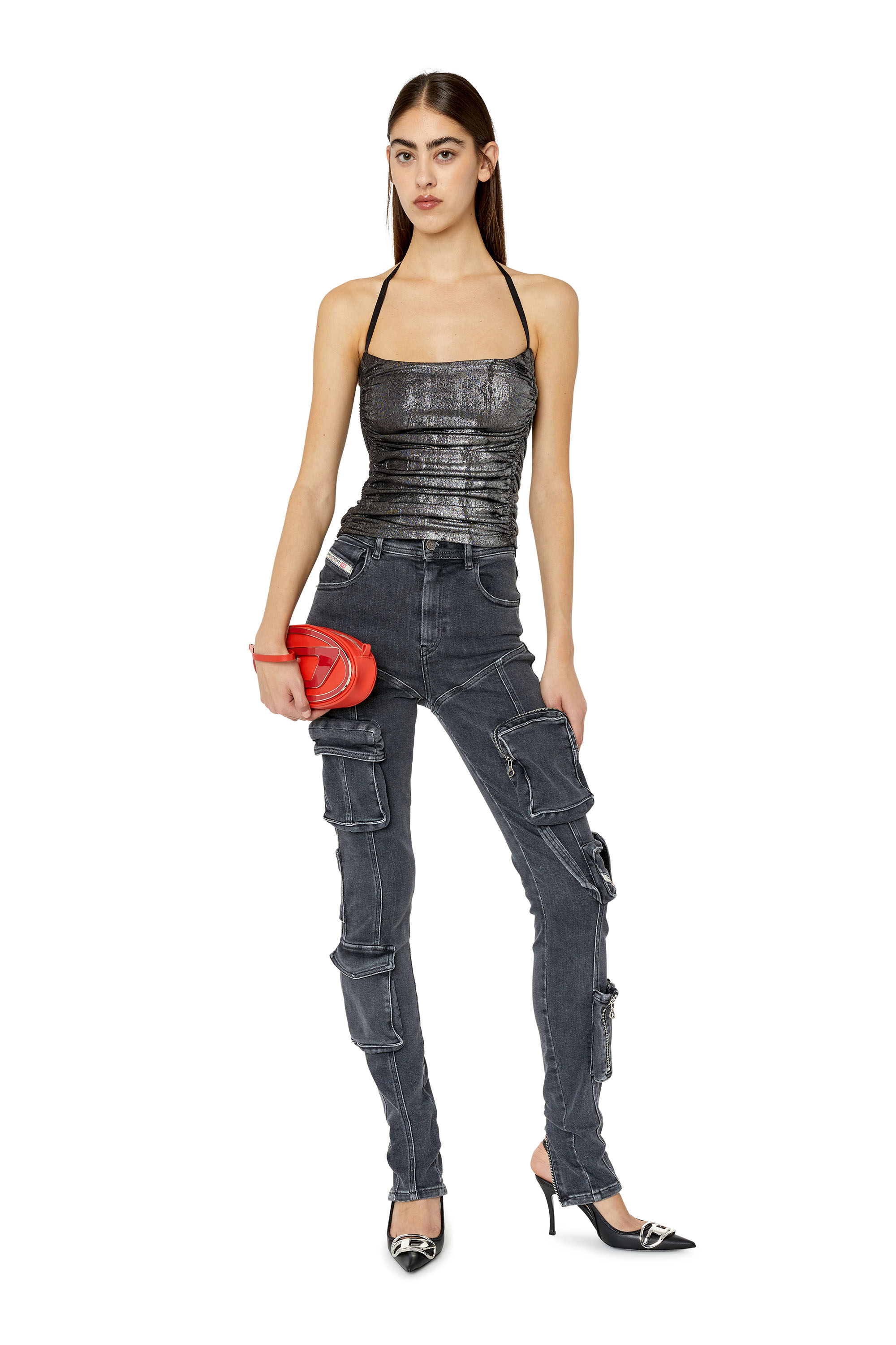 Diesel - Super skinny Jeans 1984 Slandy-High 09F27, Black/Dark grey - Image 5