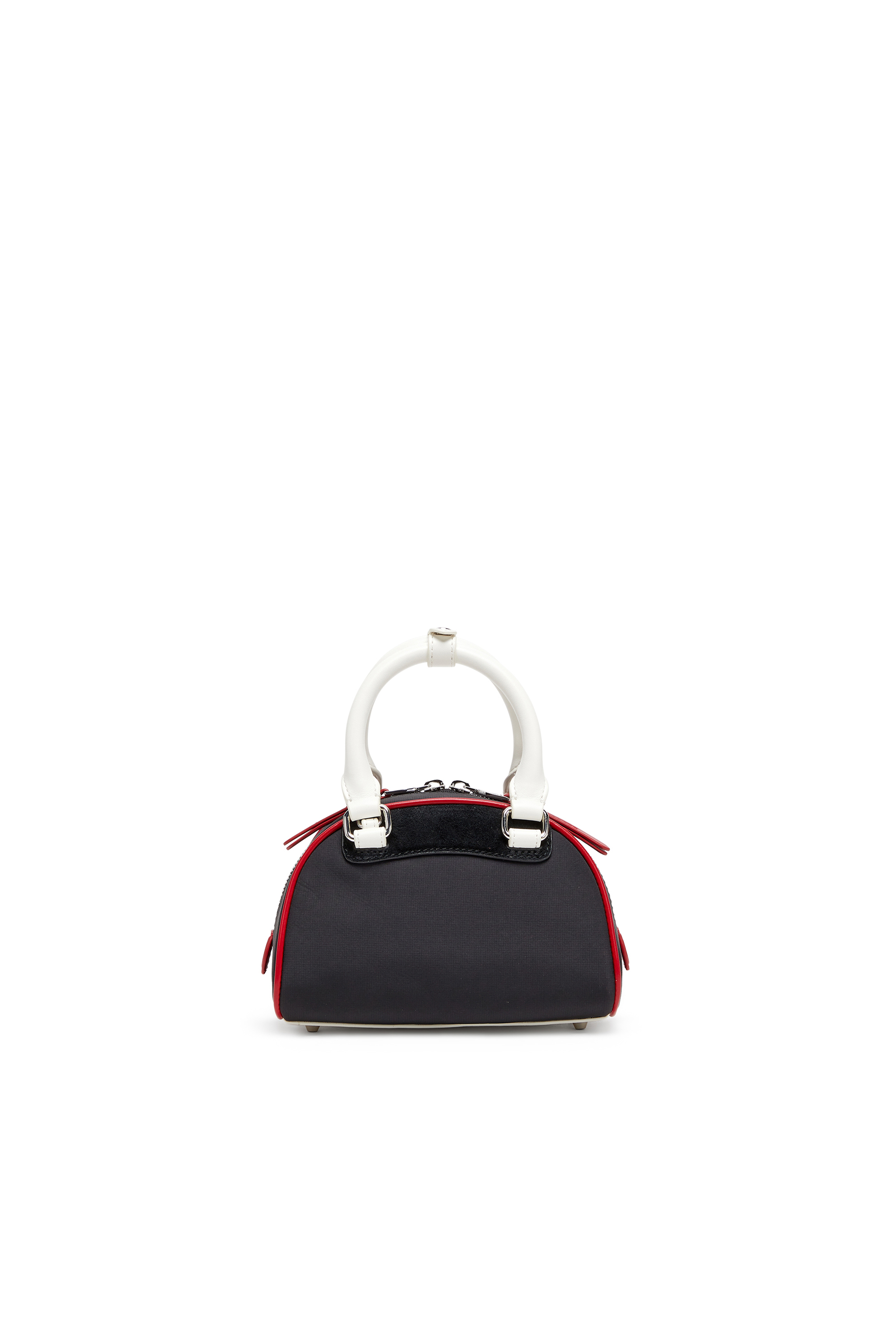 Diesel - 1DR DOME CROSSBODY, Woman's 1DR Dome-Colour-block mini bowling bag in Black/White - 2