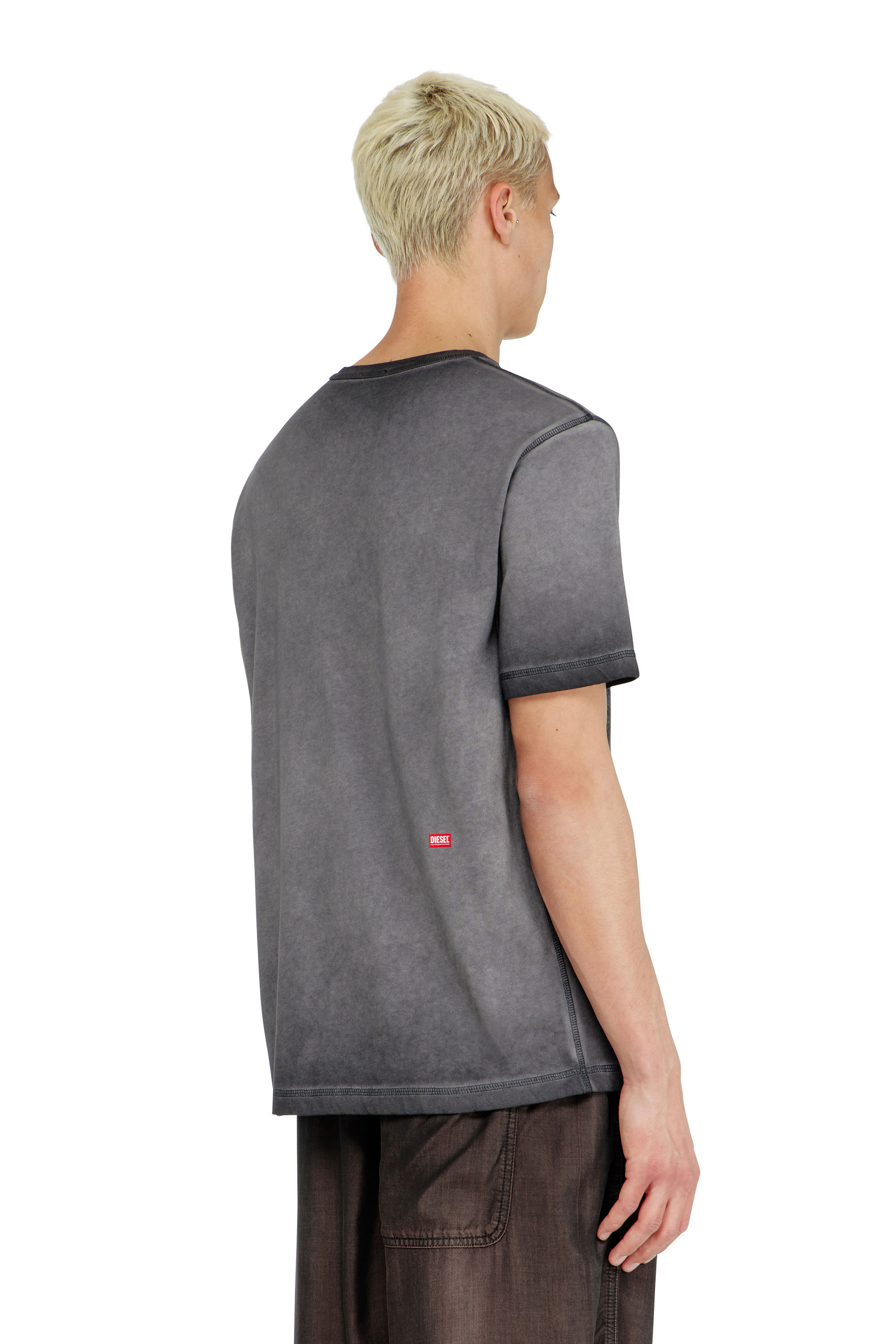 Diesel - T-RAWJUST-AA1, Man's Jersey T-shirt with embossed graphic in Dark grey - 4