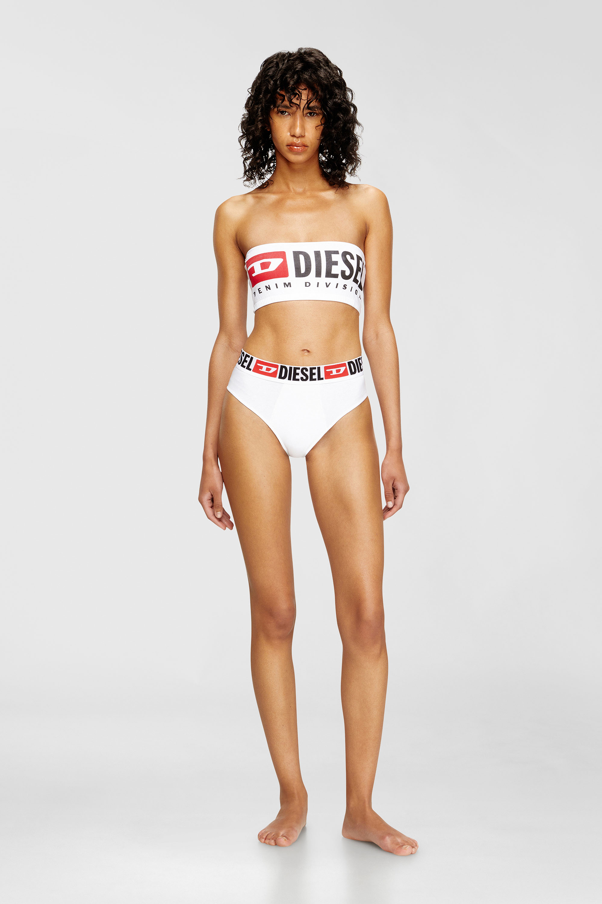 Diesel - UFSB-MELANIE, Woman's Bandeau bra with Diesel logo in White - 1