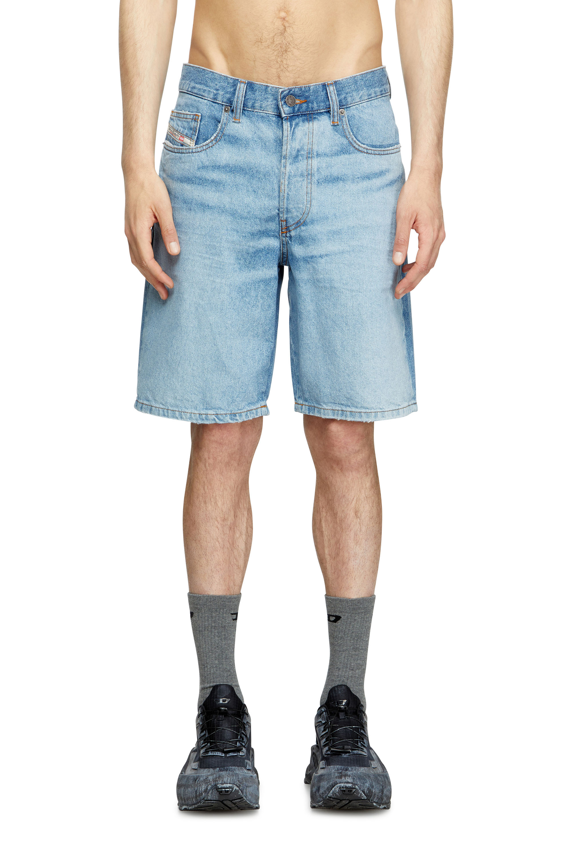 Diesel - REGULAR-SHORT, Man's Denim shorts in Light Blue - 1