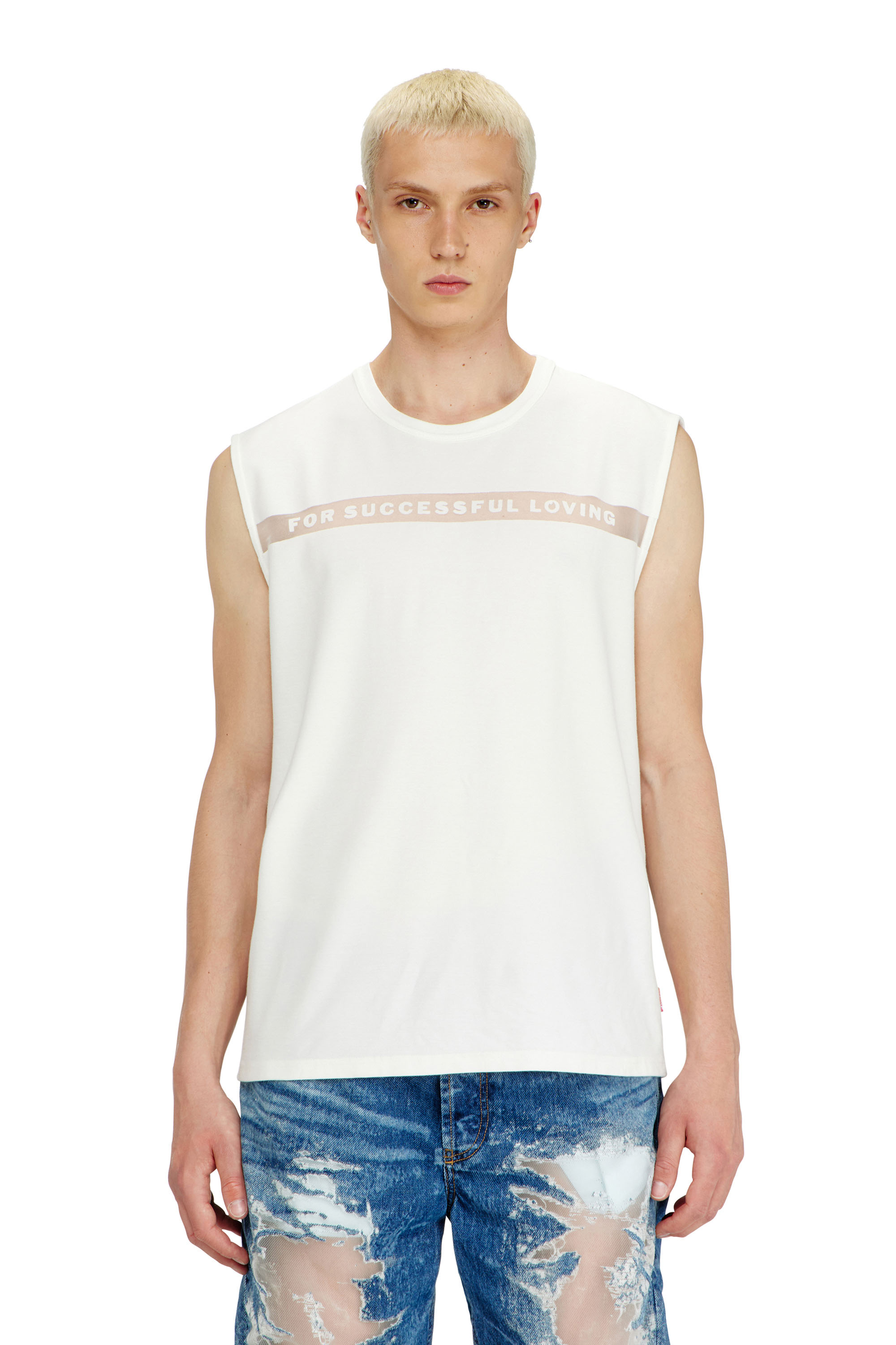 Diesel - PR-T-NORM-BISC-MATI-R, Unisex's Tank top with For Successful Loving logo in White - 1