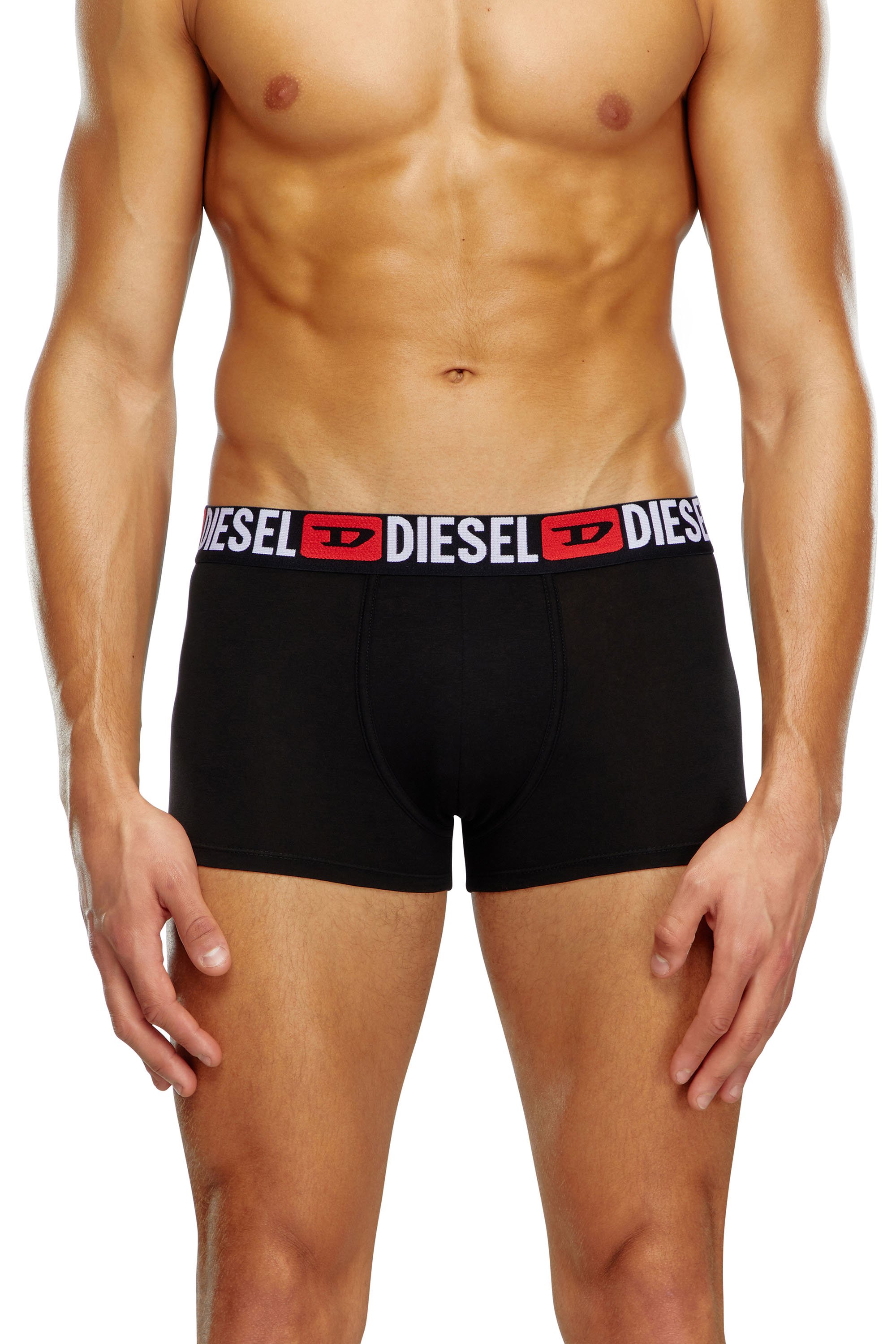 Diesel - UMBX-DAMIENTHREEPACK, Man's Three-pack of all-over logo waist boxers in Red/Grey - 2